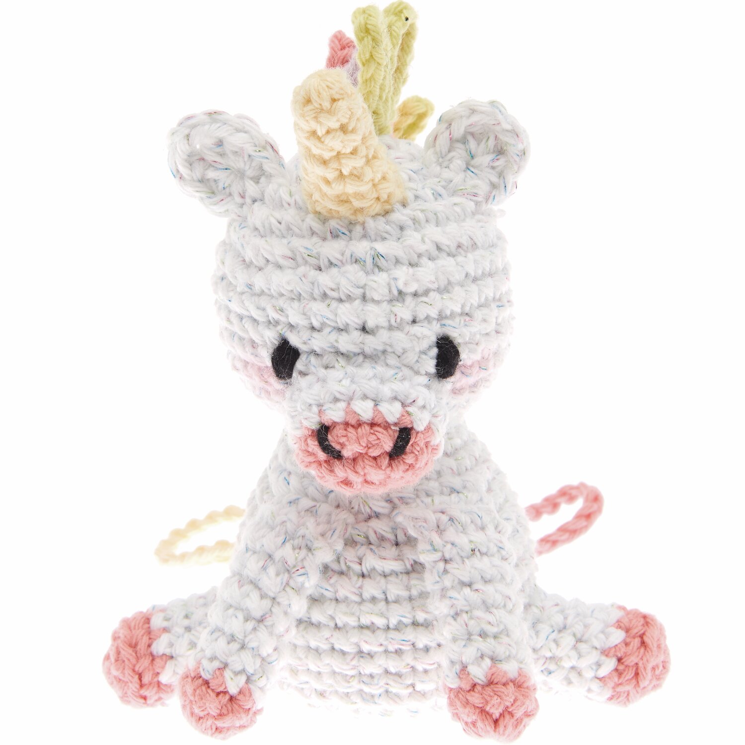 Ricorumi Mini Easy Häkelset - Einhorn: Niedliches gehäkeltes Einhorn in Pastellfarben von Rico Design, ideal für kreative Handarbeitsprojekte.