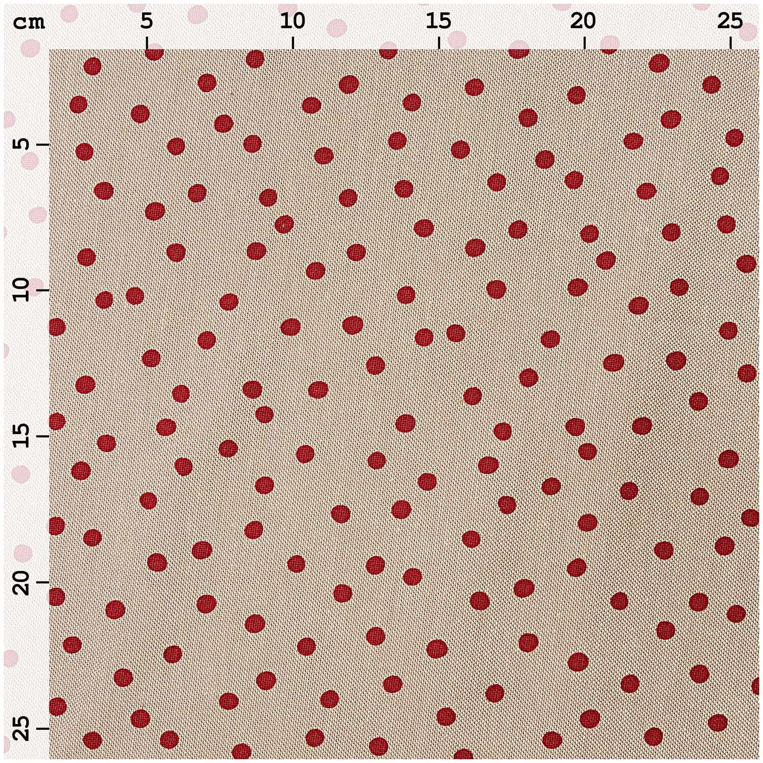 Stoff Punkte natur-rot 140cm breit von Rico Design