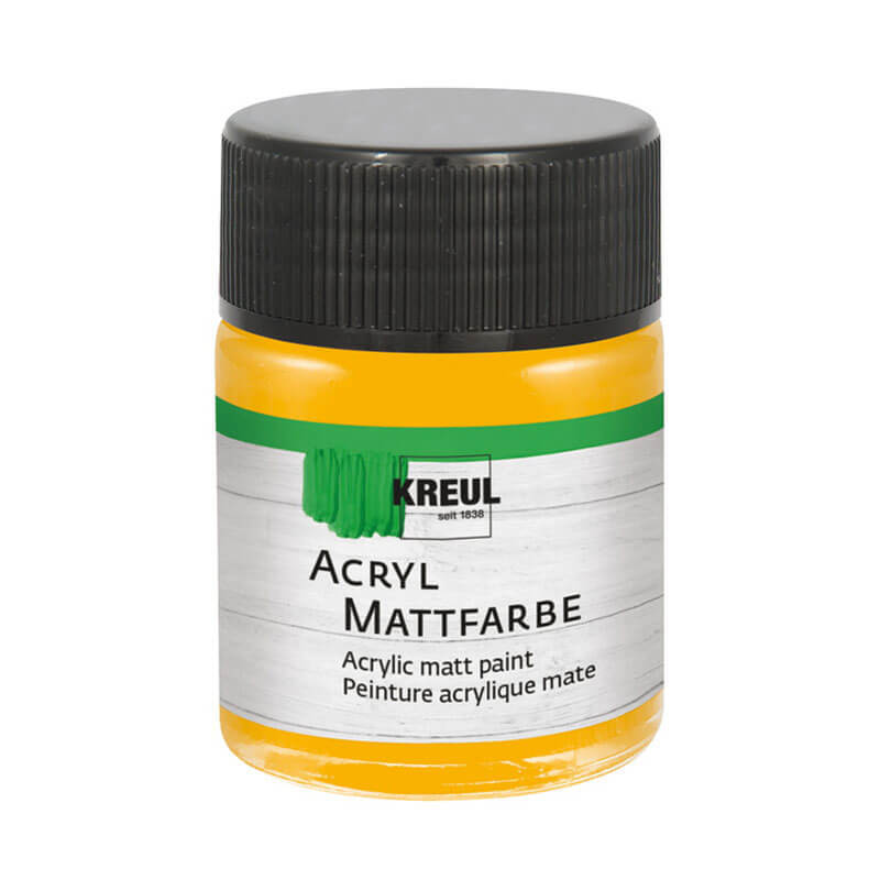 Acryl Mattfarbe 50ml in Goldgelb von KREUL, ideal für kreative Projekte, in einem praktischen Behälter.