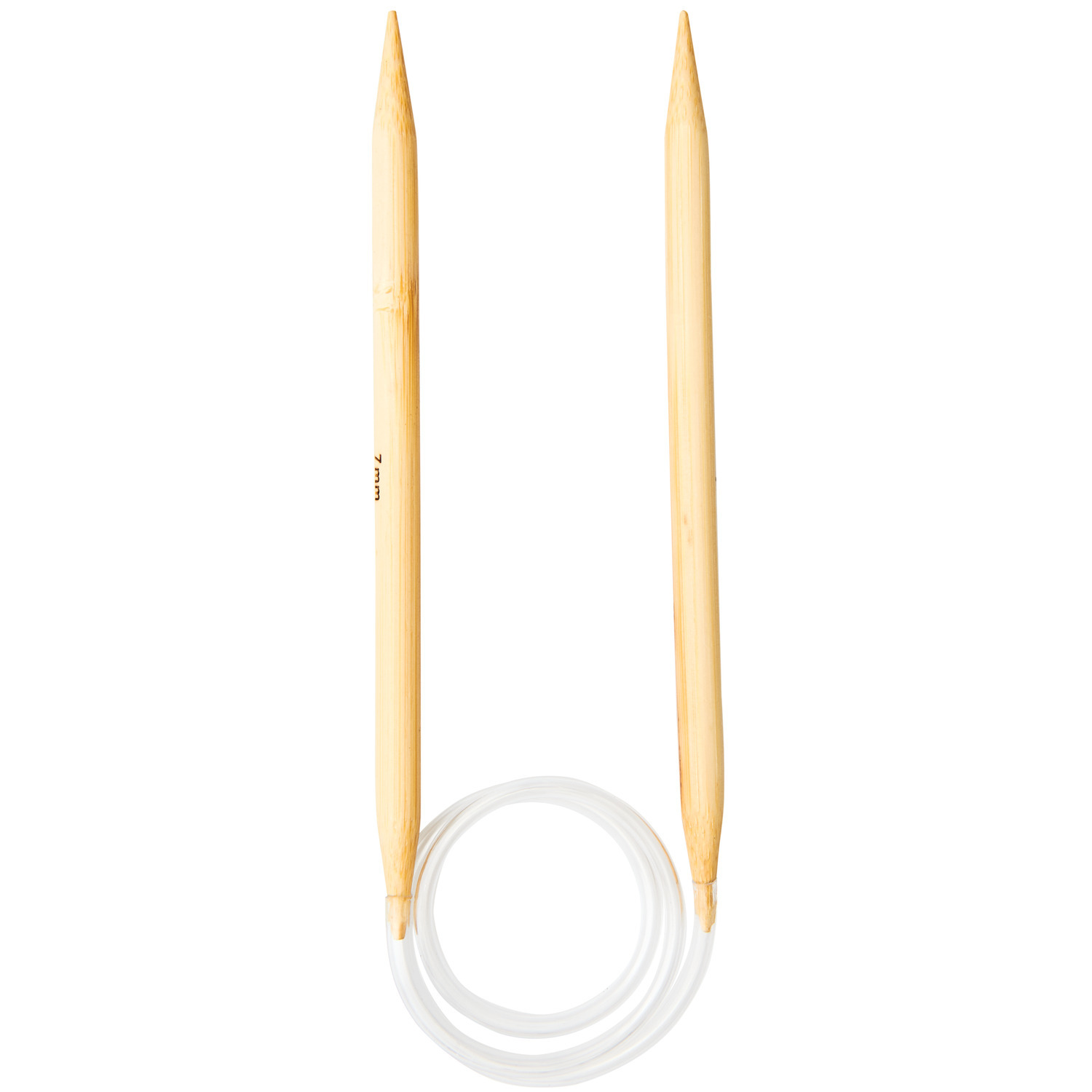 Rundstricknadel 60cm Bambus von Rico Design, naturfarben, ideal für Strickprojekte.