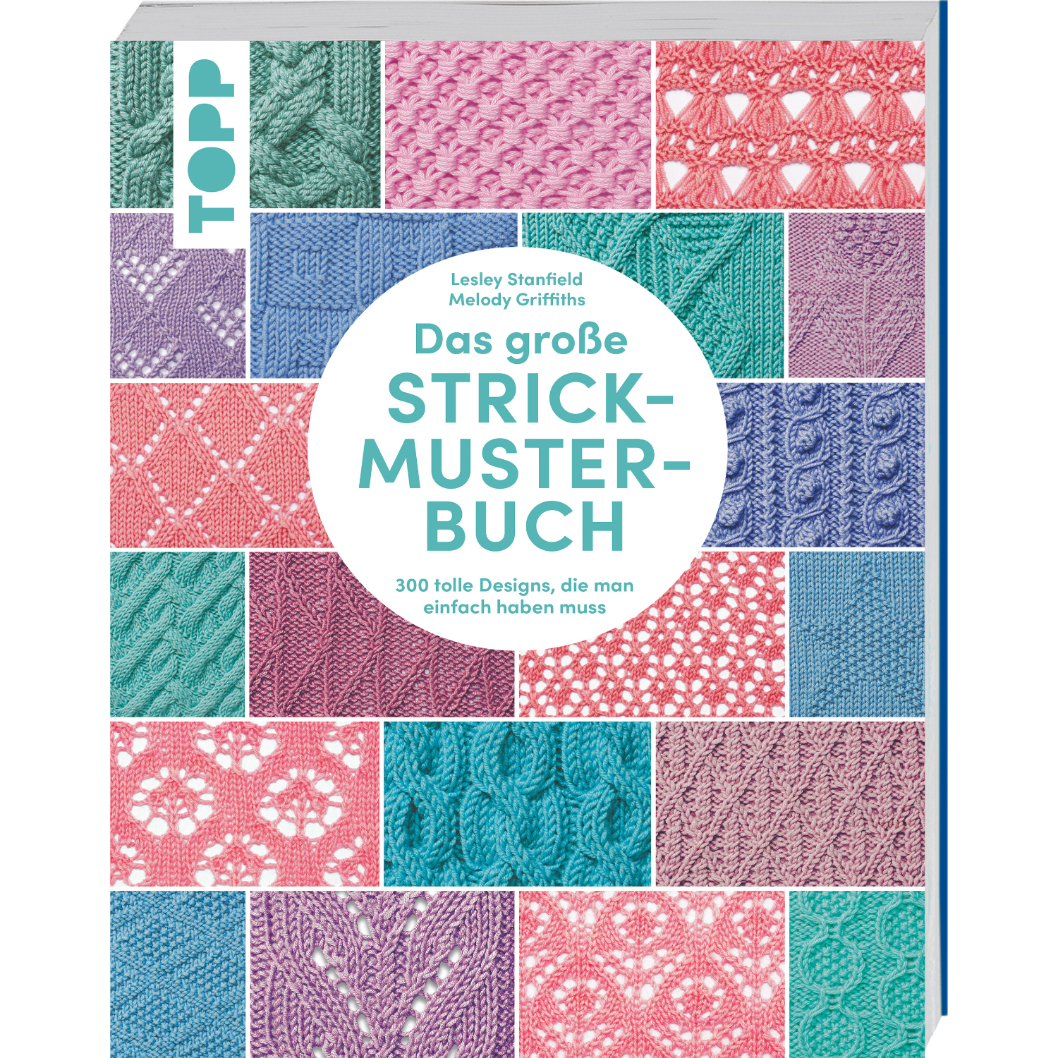 Das große Strickmuster-Buch von TOPP zeigt ein buntes Cover mit verschiedenen Strickmustern.