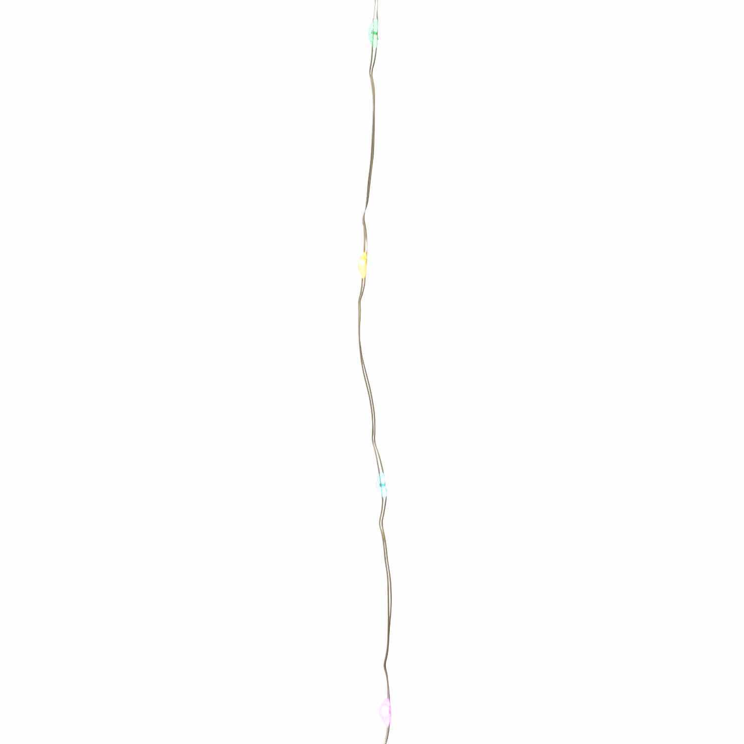 LED-Lichterdraht 2,95m multicolor von Kaemingk: Ein dünner Draht mit bunten LED-Lichtern, ideal für Dekorationen.