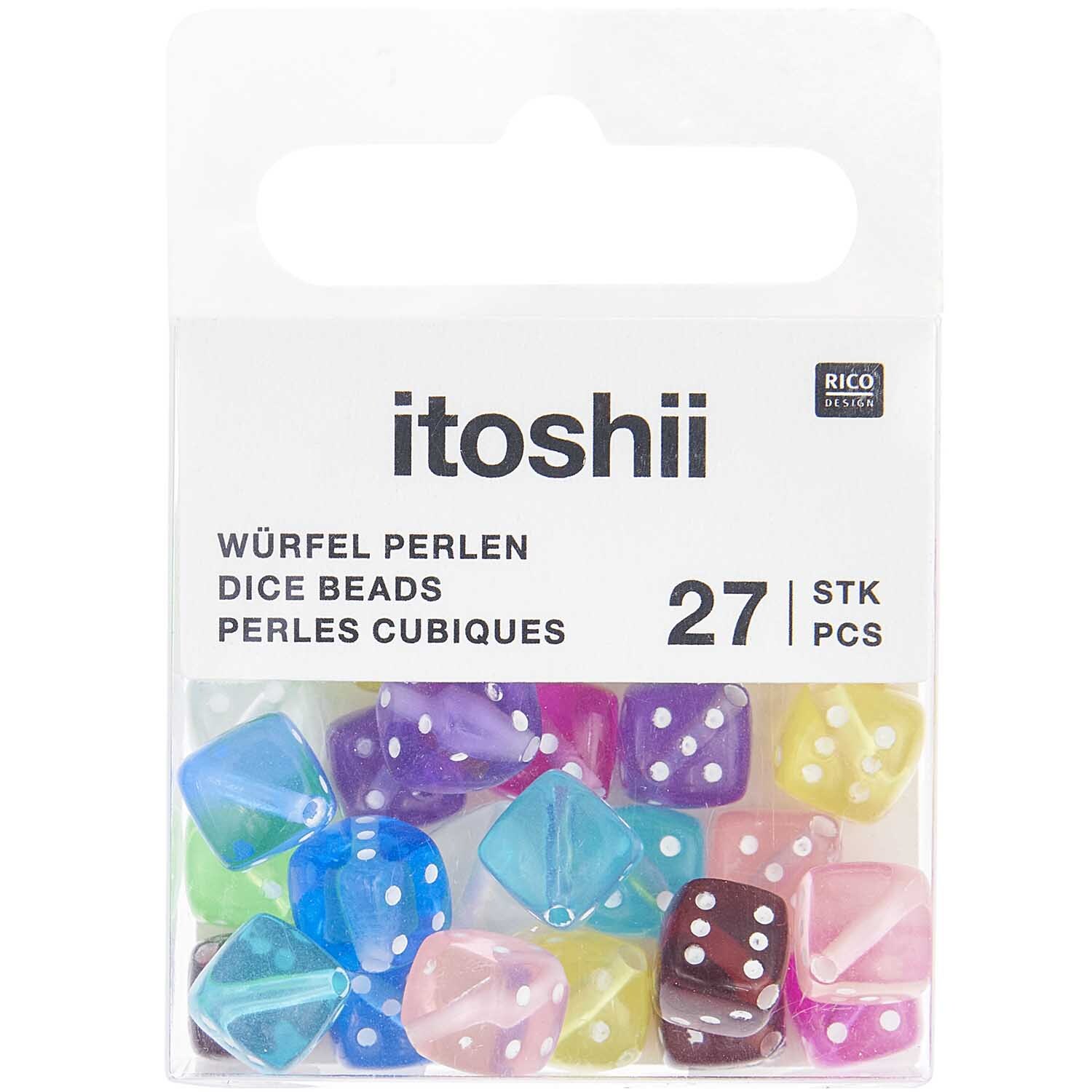 itoshii Perlen Würfel Multicolor 8x8x8mm 27 Stück von Rico Design
