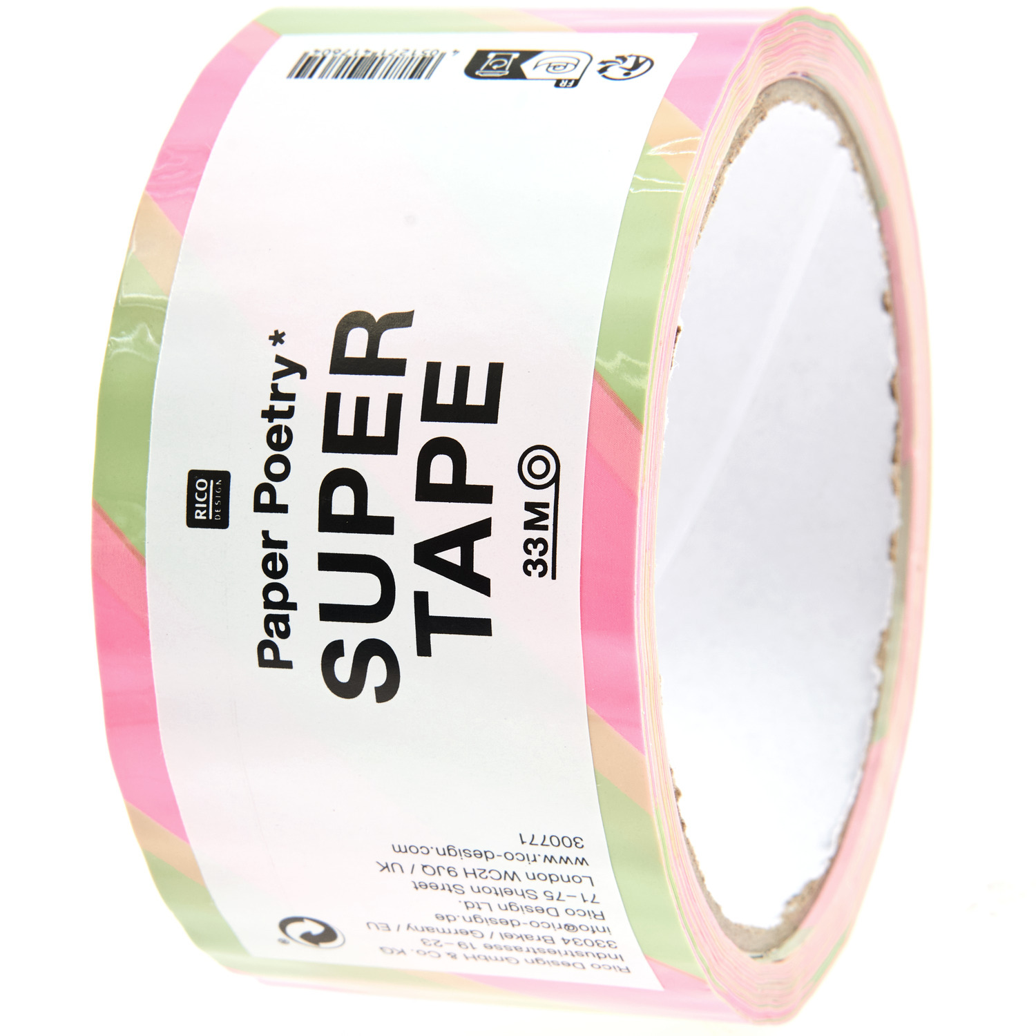 Paper Poetry Paketklebeband Pistazie/Neonpink  5cmx32m von Rico Design