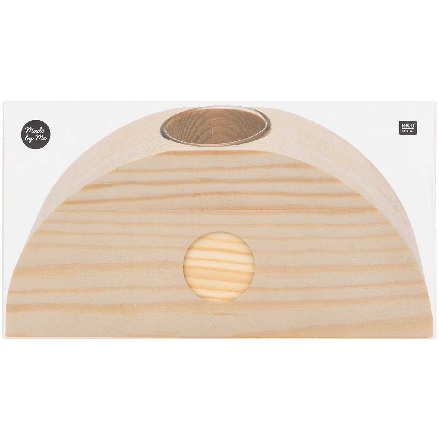 Holz-Regenbogen mit großer Glasvase 18x9x5cm von Rico Design