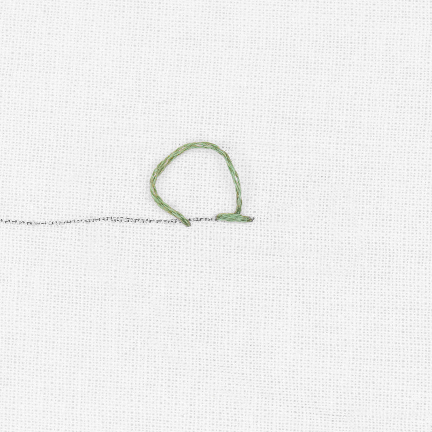 Schritt 6 in der Stickanleitung für einen Stielstich