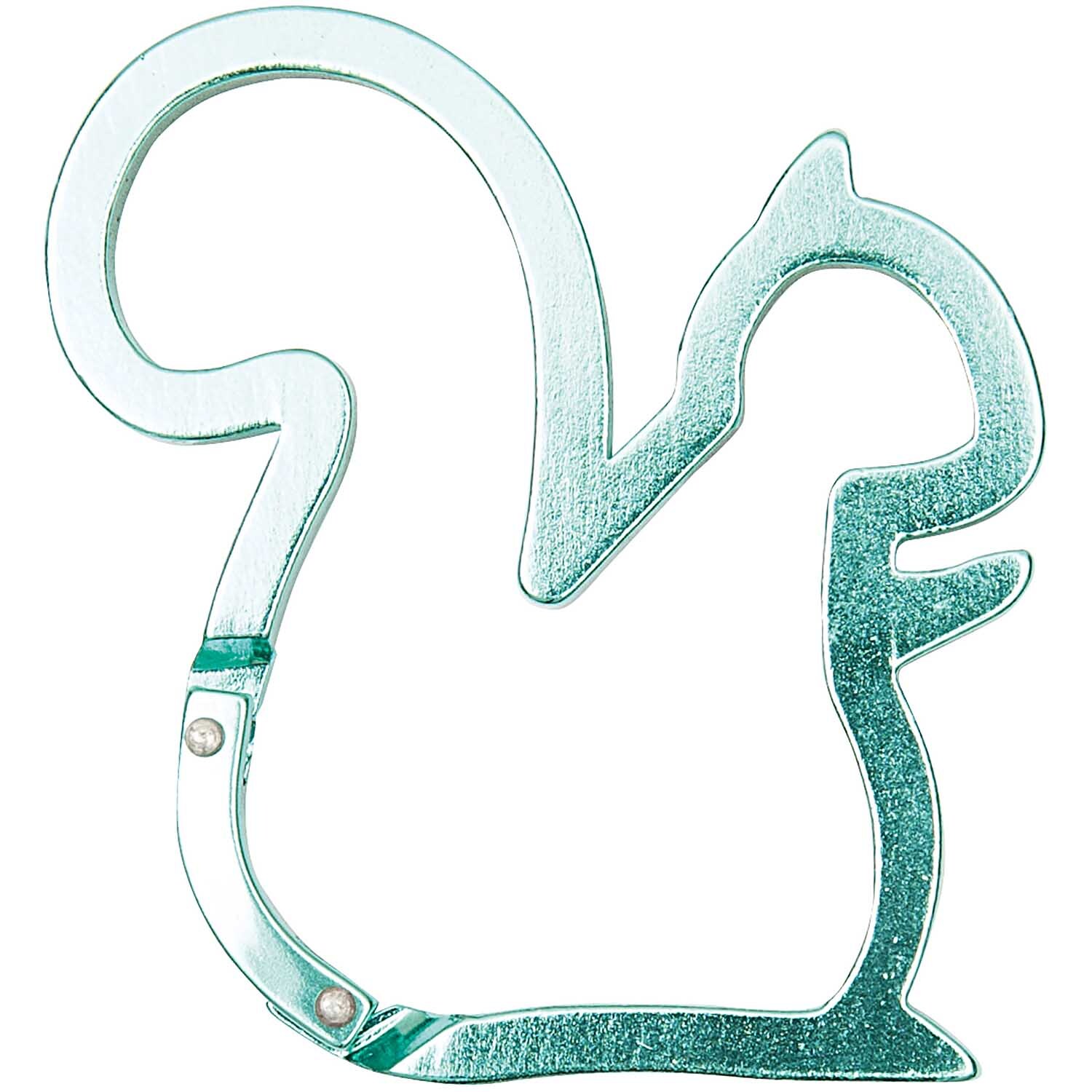 Karabiner Eichhörnchen grün 6x5,7cm von Rico Design in Form eines stilisierten Eichhörnchens. Ideal für Outdoor-Aktivitäten.