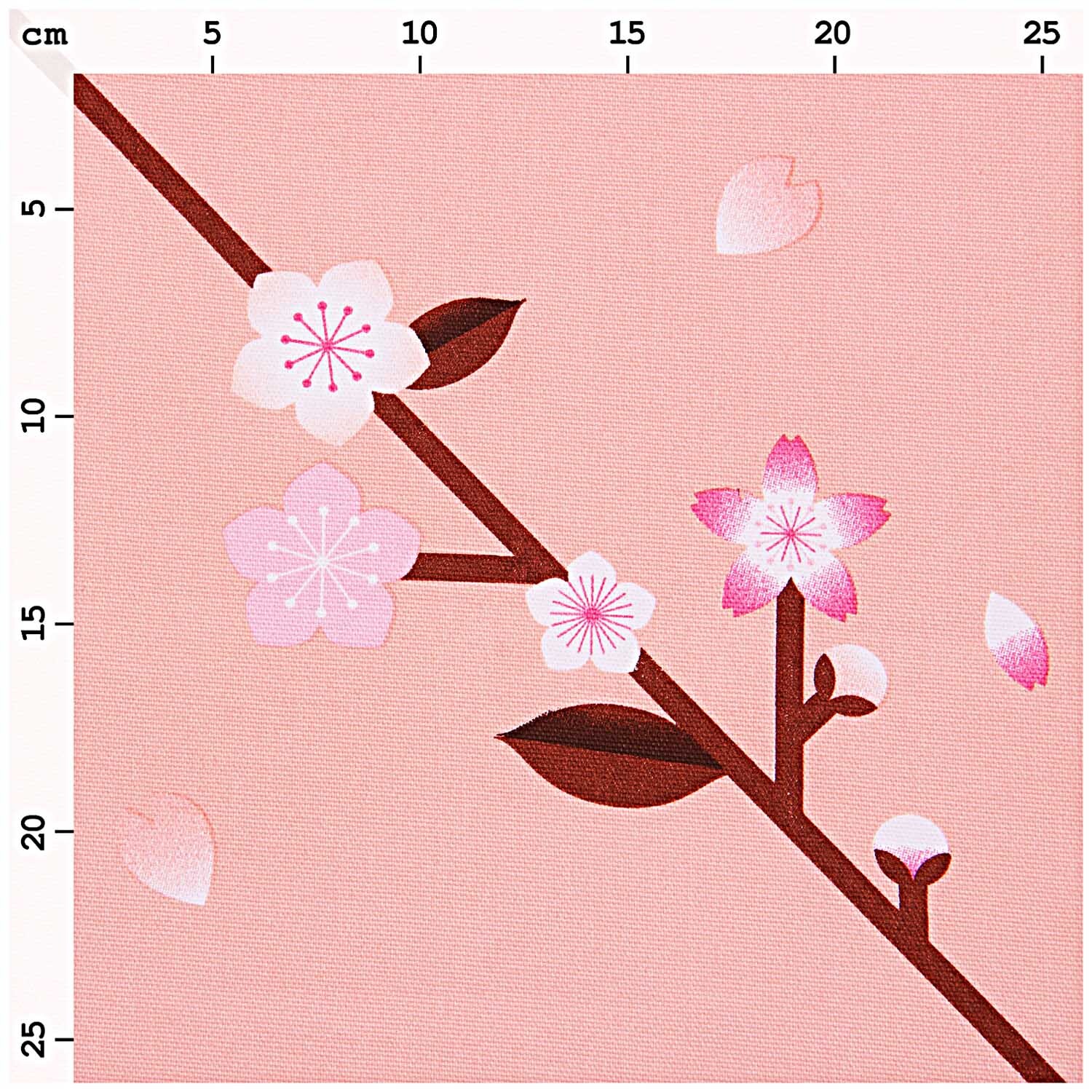 Meterware Canvas Kirschblüten pfirsich von Rico Design