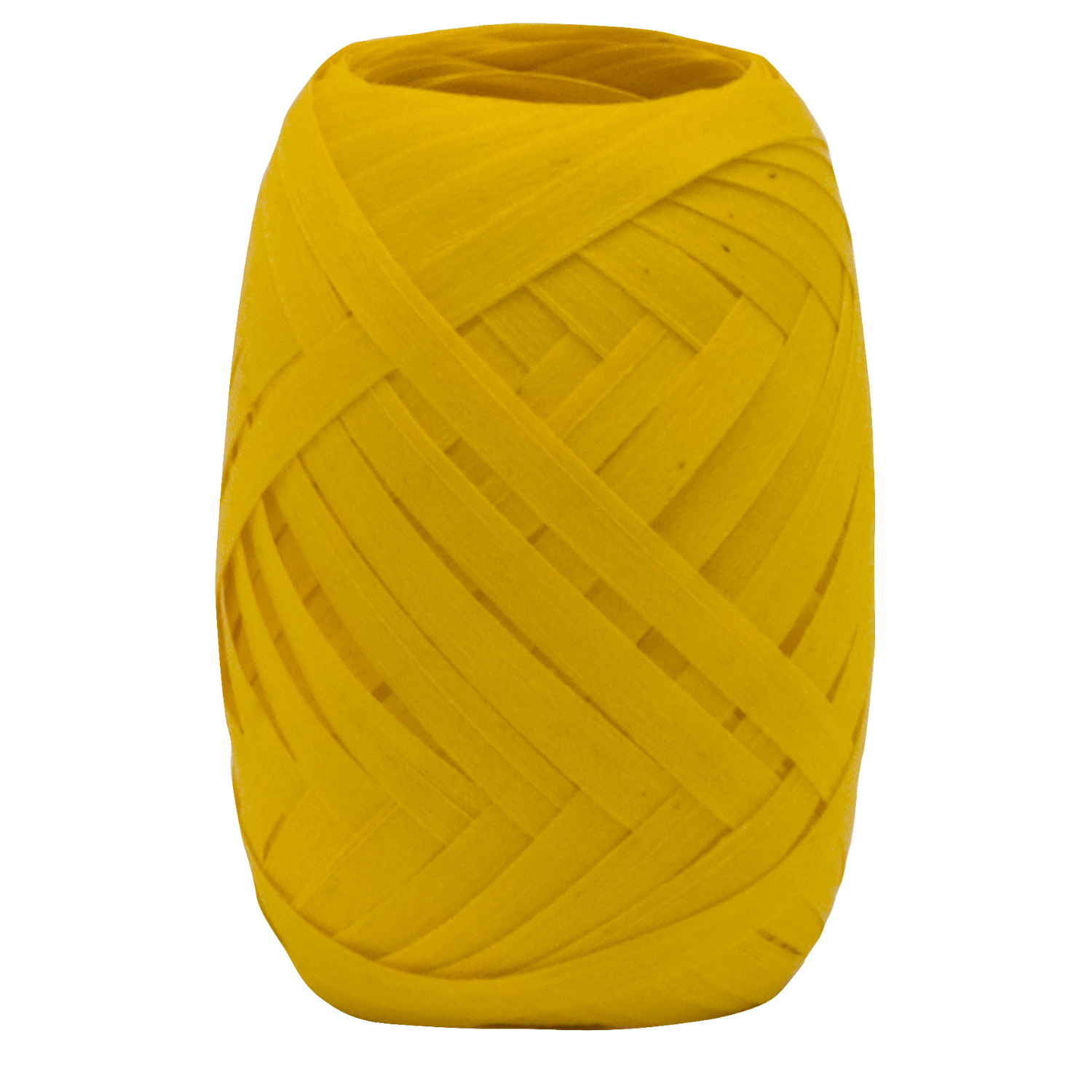 Baumwoll-Ringelband Natur, 5mm 10m, in leuchtendem Gelb. Ideal für kreative Bastelprojekte.