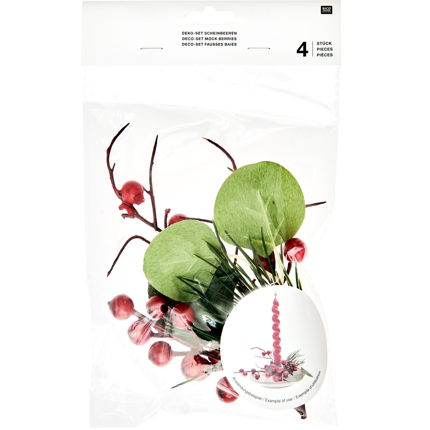 Deko-Set Scheinbeeren/Zweige Rot von Rico Design