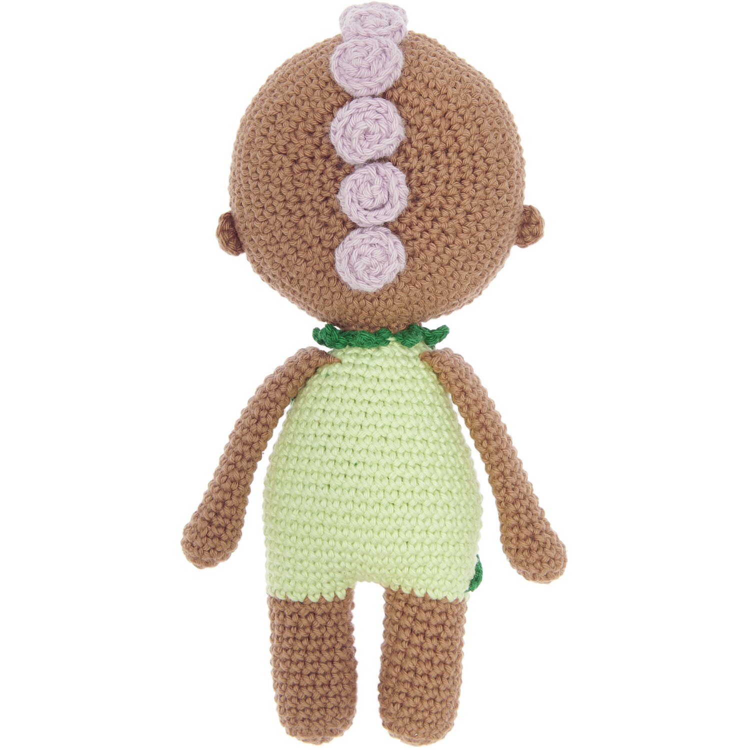 Creative Ricorumi dk: Gehäkelte Puppe in Pastellgrün mit Flieder-Details, 25g, von Rico Design.