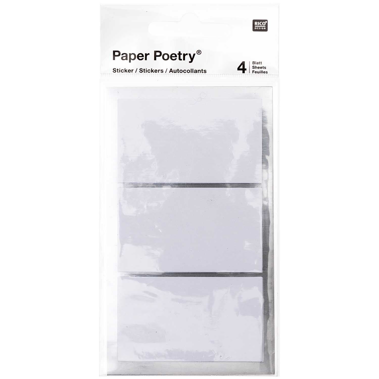Paper Poetry Office Sticker Etiketten 60x35mm 4 Bogen von Rico Design