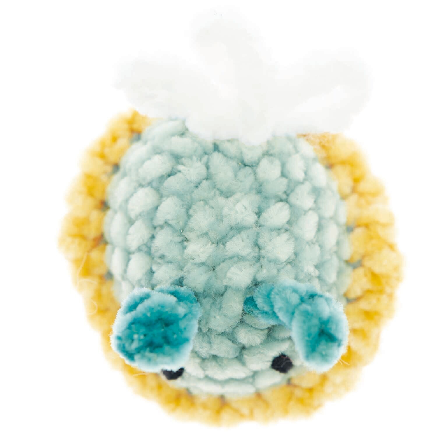Ricorumi Nilli Nilli: Häkelfigur in Aqua mit gelbem Rand, von Rico Design, 25g, flauschig und detailreich.