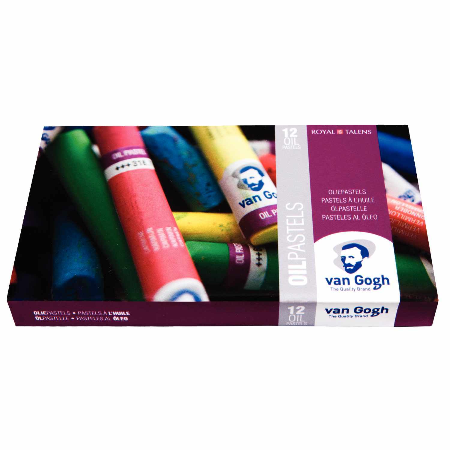 Öl-Pastelle Set 12 Farben: Eine Schachtel mit bunten Öl-Pastellen der Marke van Gogh. Ideal für kreative Kunstprojekte.