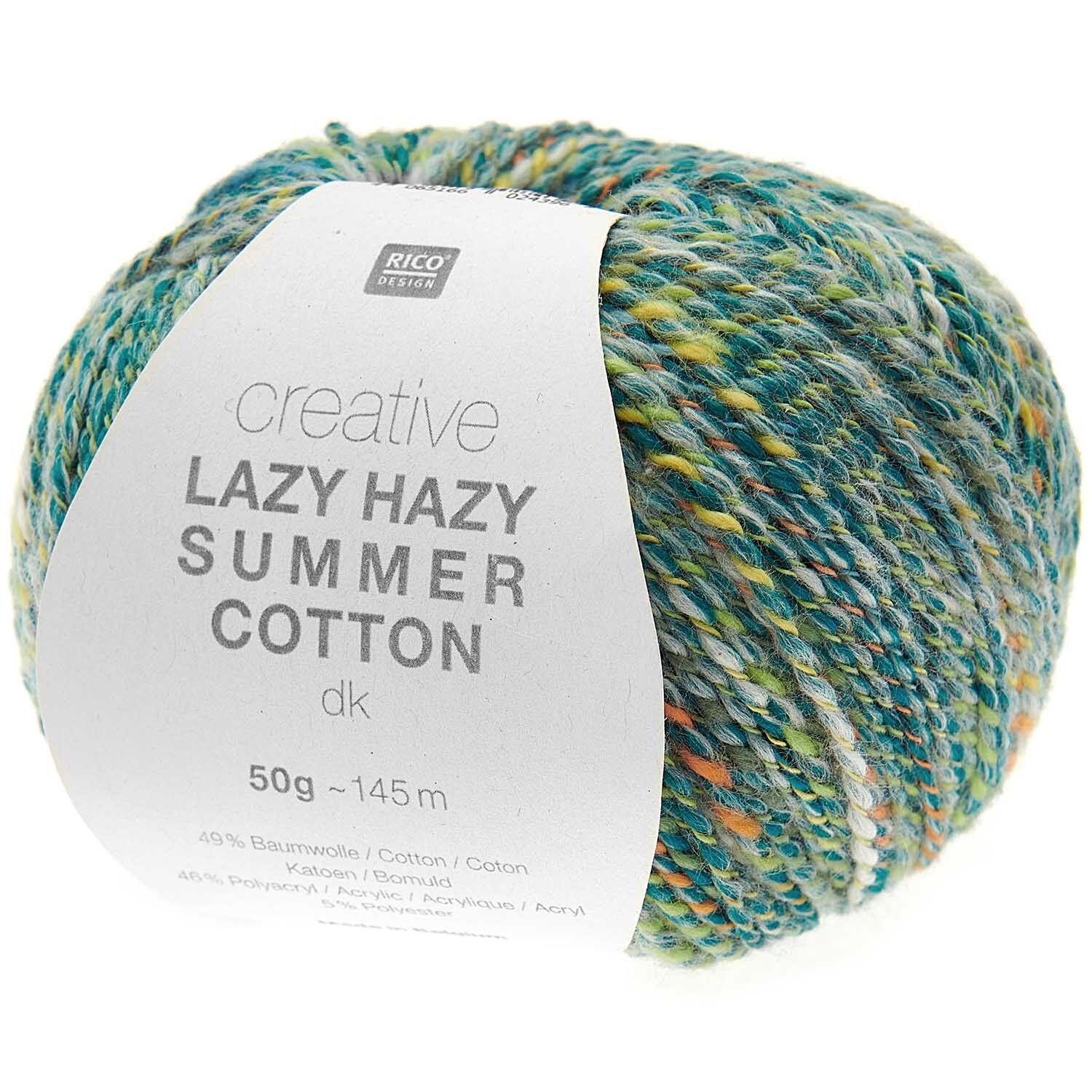 Creative Lazy Hazy Summer Cotton dk von Rico Design in Smaragd, 50g Knäuel mit 145m Länge.
