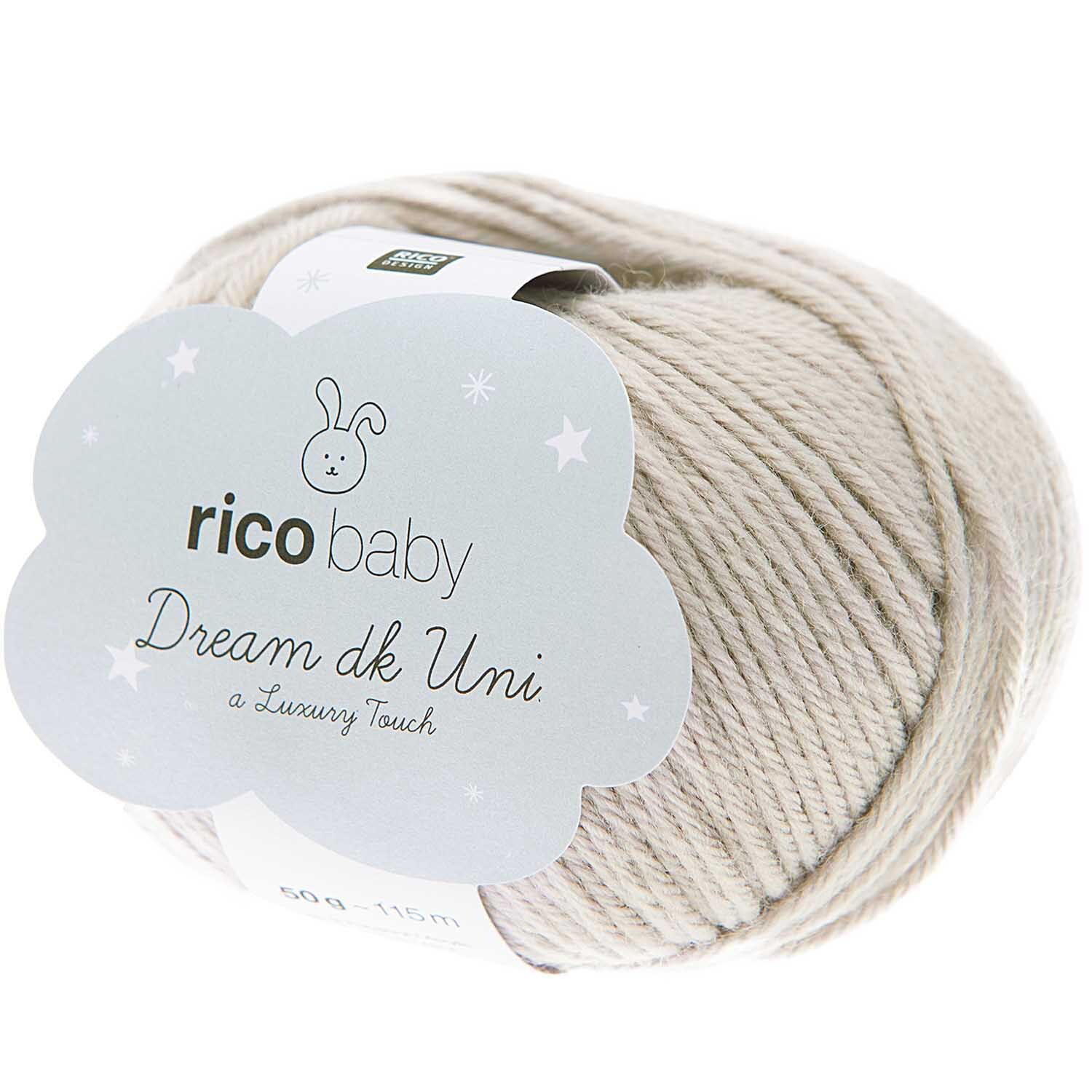 Rico Baby Dream dk uni - Weiches, silbergraues Garnknäuel von Rico Design, ideal für Babyprojekte.