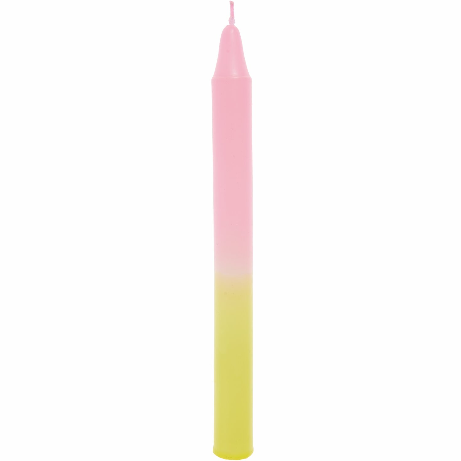 Kerze Dip Dye, Ø2x23cm, in Gelb-Rosa von Rico Design. Harmonische Farbverläufe für stilvolle Dekoration.