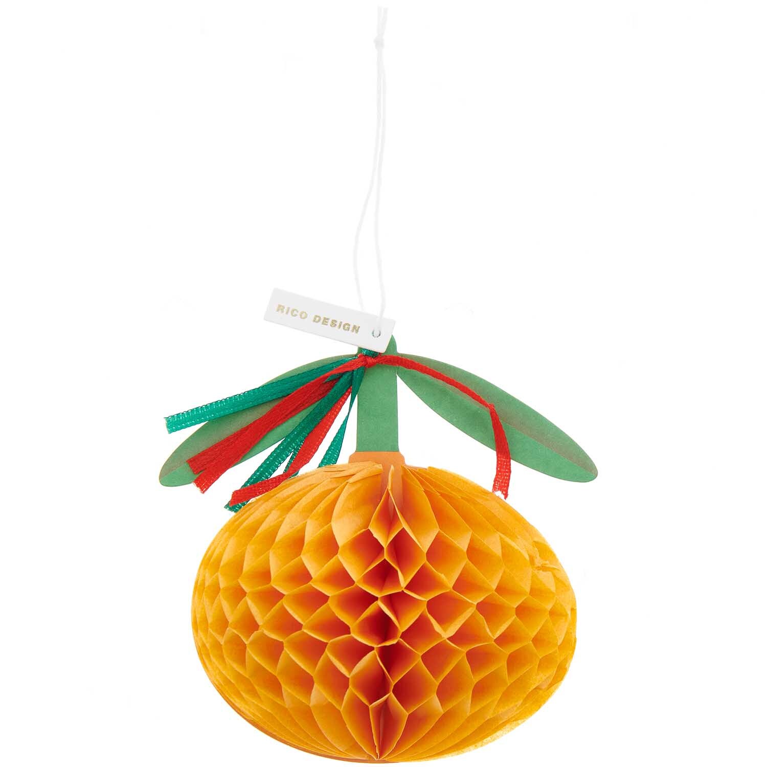 Paper Poetry Kartenset mit Pop-Up Anhänger in Form einer orangefarbenen Frucht von Rico Design.