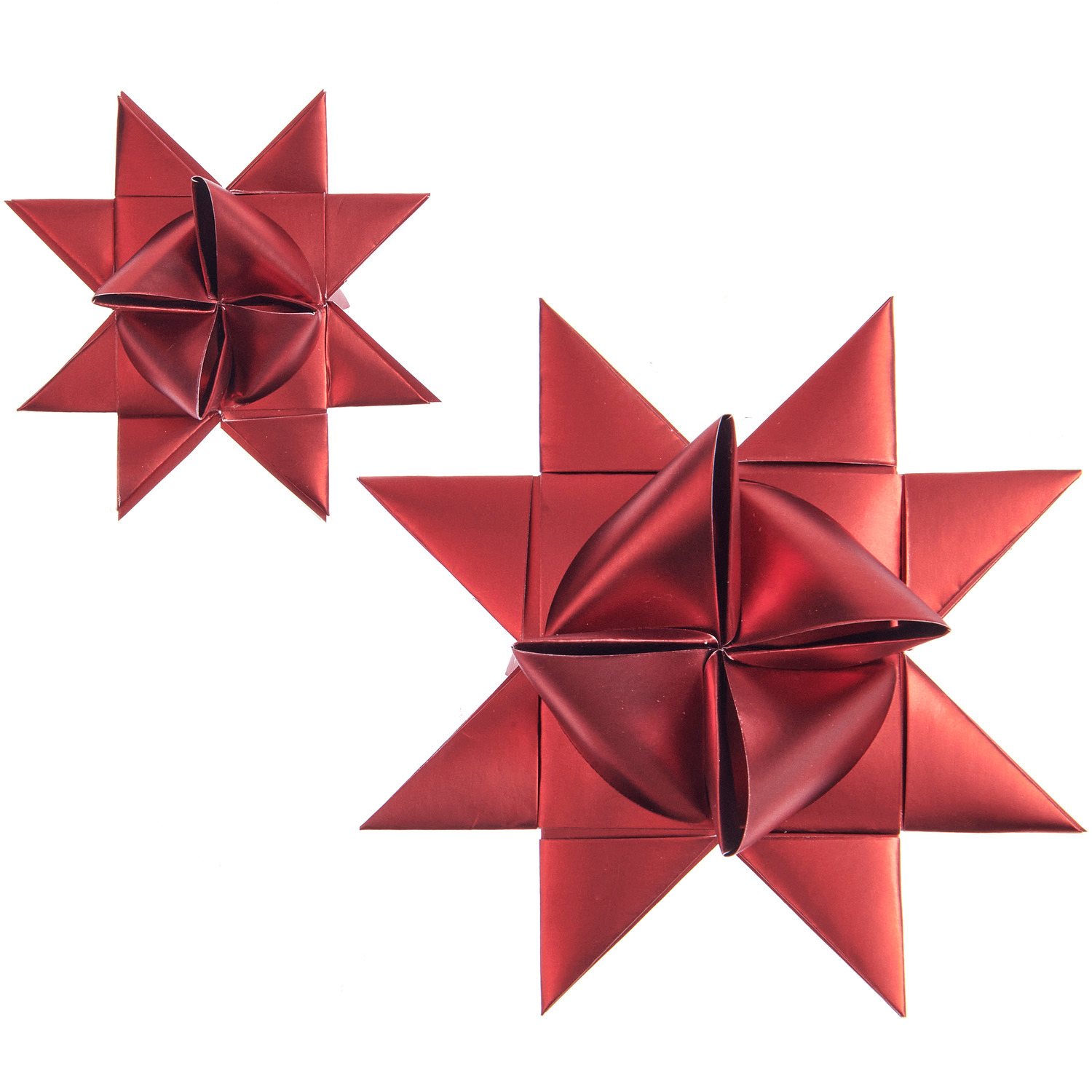 Paper Poetry Fröbelstreifen Metallic M+L, rote Sterne aus Papier, ideal für festliche Dekorationen, 60 Stück von Rico Design.