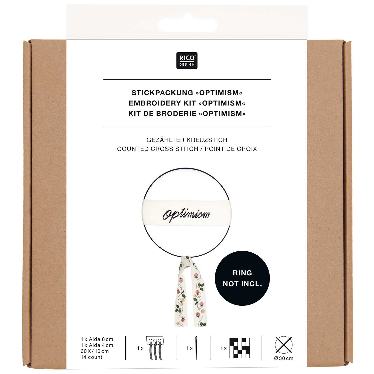 Stickpackung Band Optimism und Band Erdbeerranke von Rico Design
