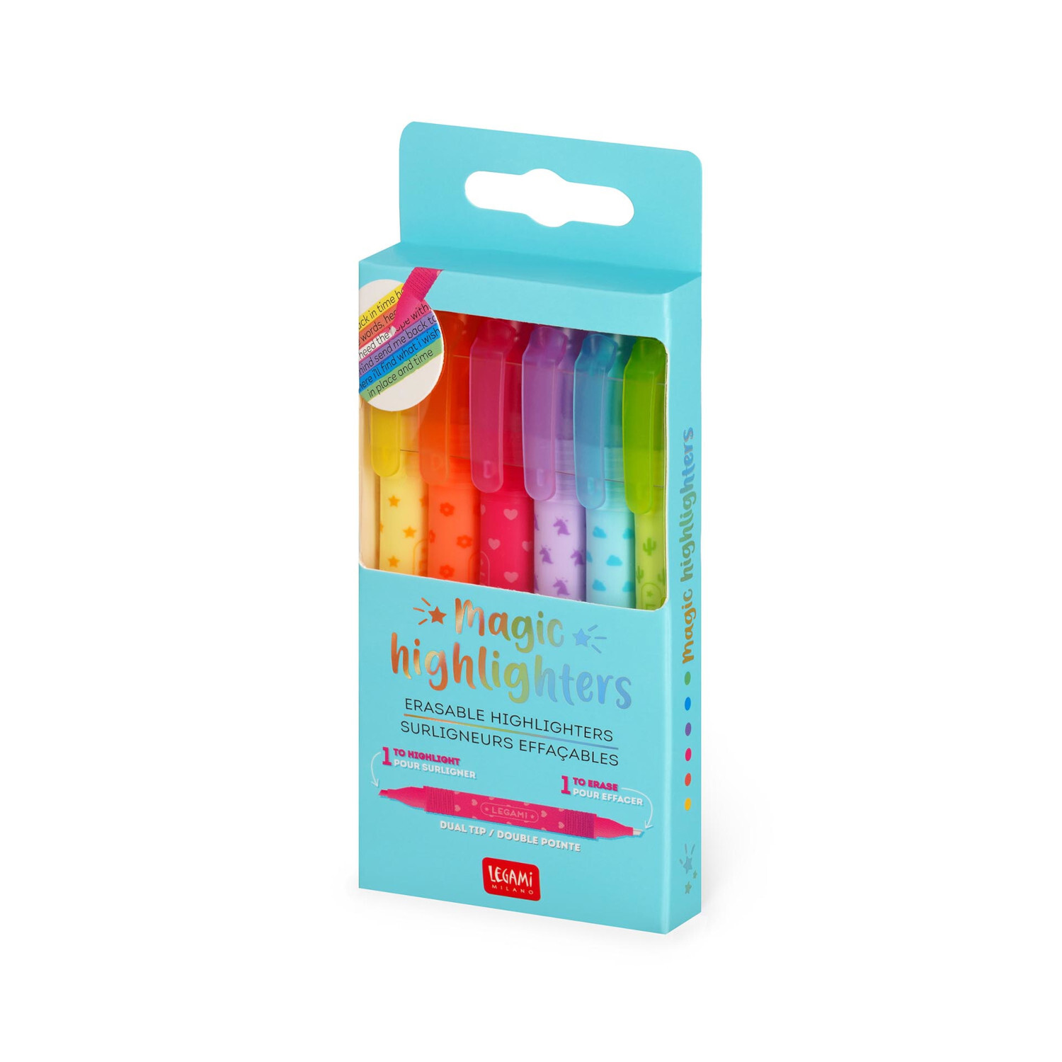 Löschbares Textmarker-Set 6 Stück von Legami 