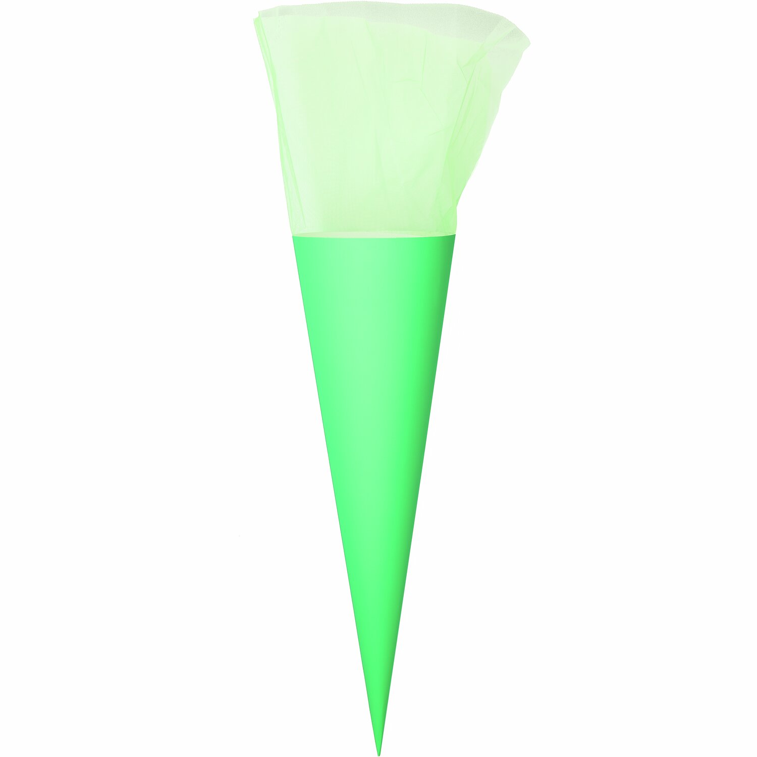Schultüte Rohling mit Tüllverschluss Neon 70cm Farbe Neon Grün von Rico Design
