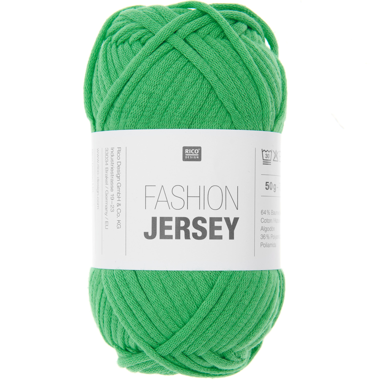 Fashion Jersey in grasgrün von Rico Design, 50g, 72m. Ideal für Häkelset Tasche Modell 40.