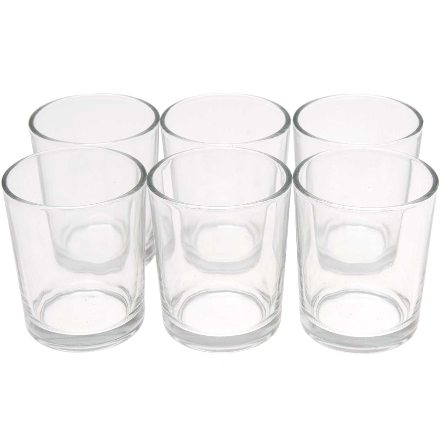 Teelichtgläser klar 5,5x6,8cm 6 Stück von Rico Design, transparent, ideal für stimmungsvolle Beleuchtung.