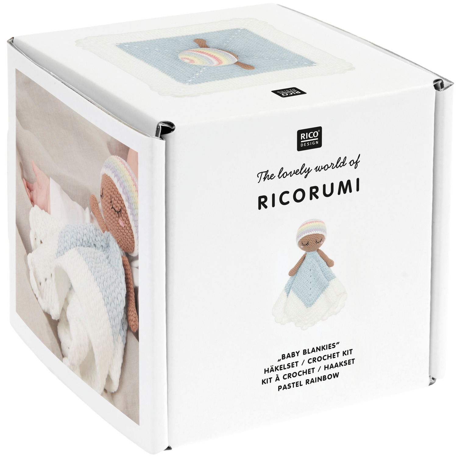 Häkelset Ricorumi Baby Blankies Pastel Rainbow von Rico Design