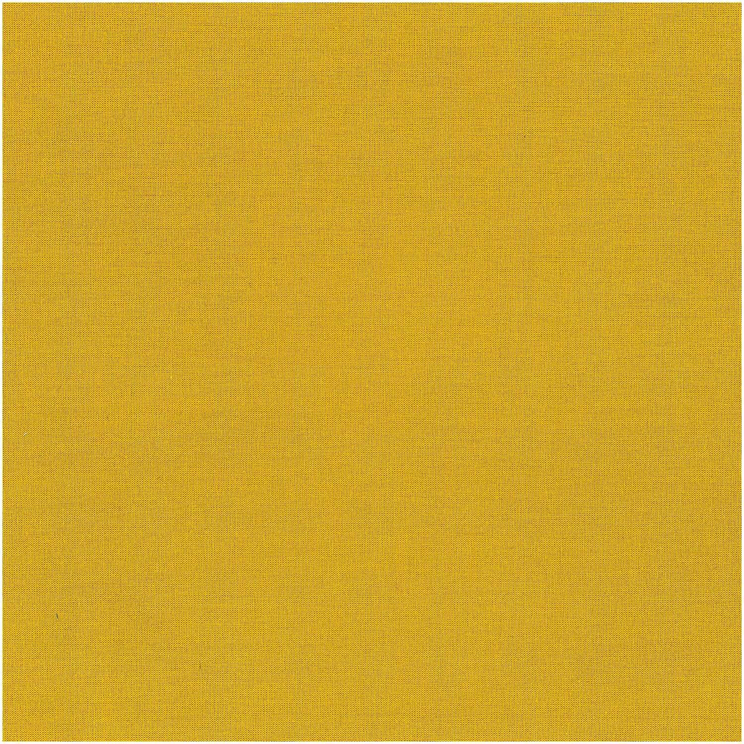Stoff uni 140cm in Senf von Rico Design, zeigt eine gleichmäßige, senfgelbe Textur.