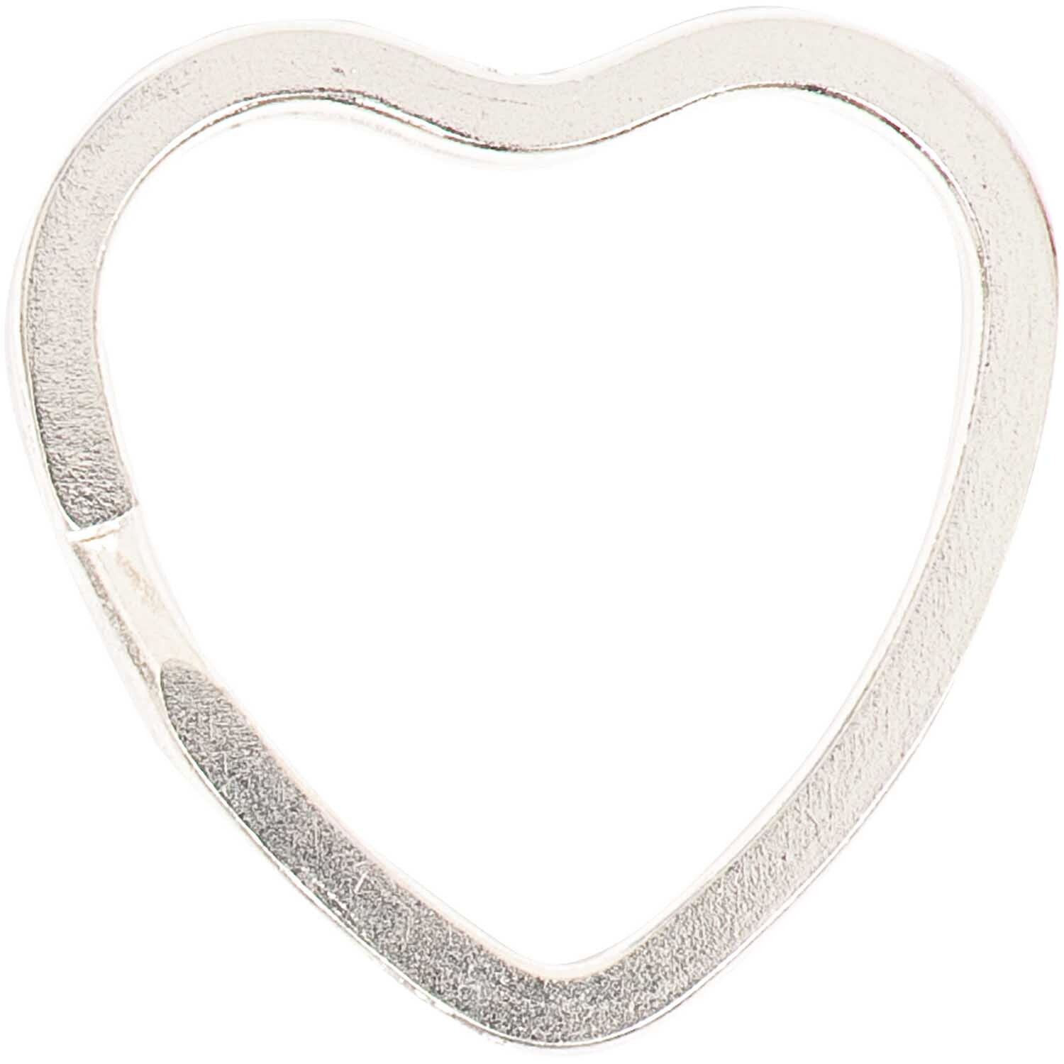 Schlüsselring Herz in Herzform aus silbernem Metall von Rico Design, ideal für Schlüsselbund.
