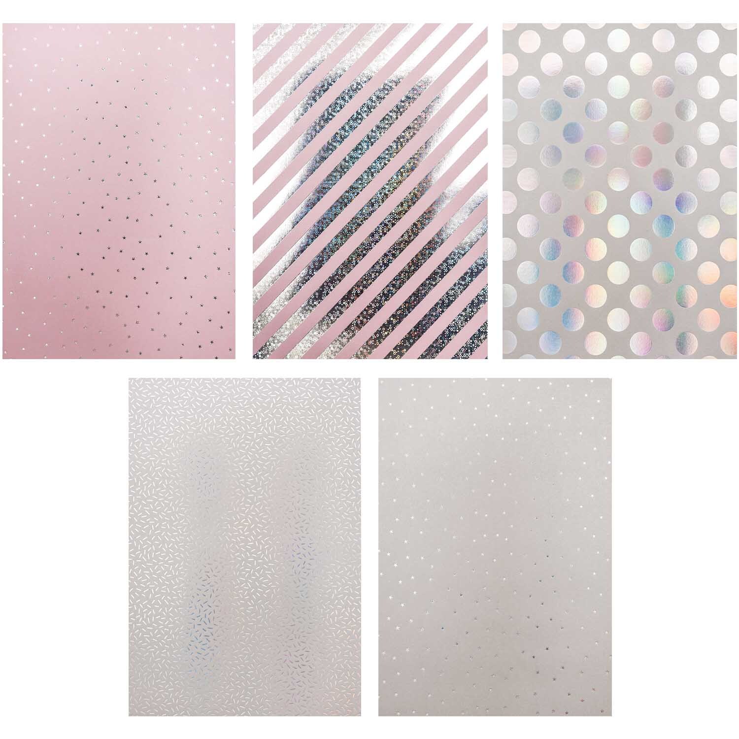 Paper Poetry Motivpapier Block mit holografischen Mustern und Hot Foil von Rico Design.