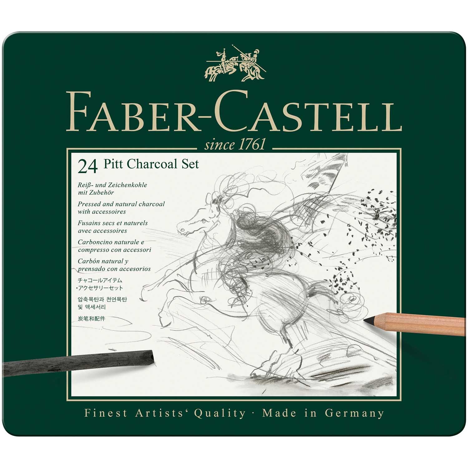 Pitt Charcoal Kohleset 24-teilig von Faber-Castell 