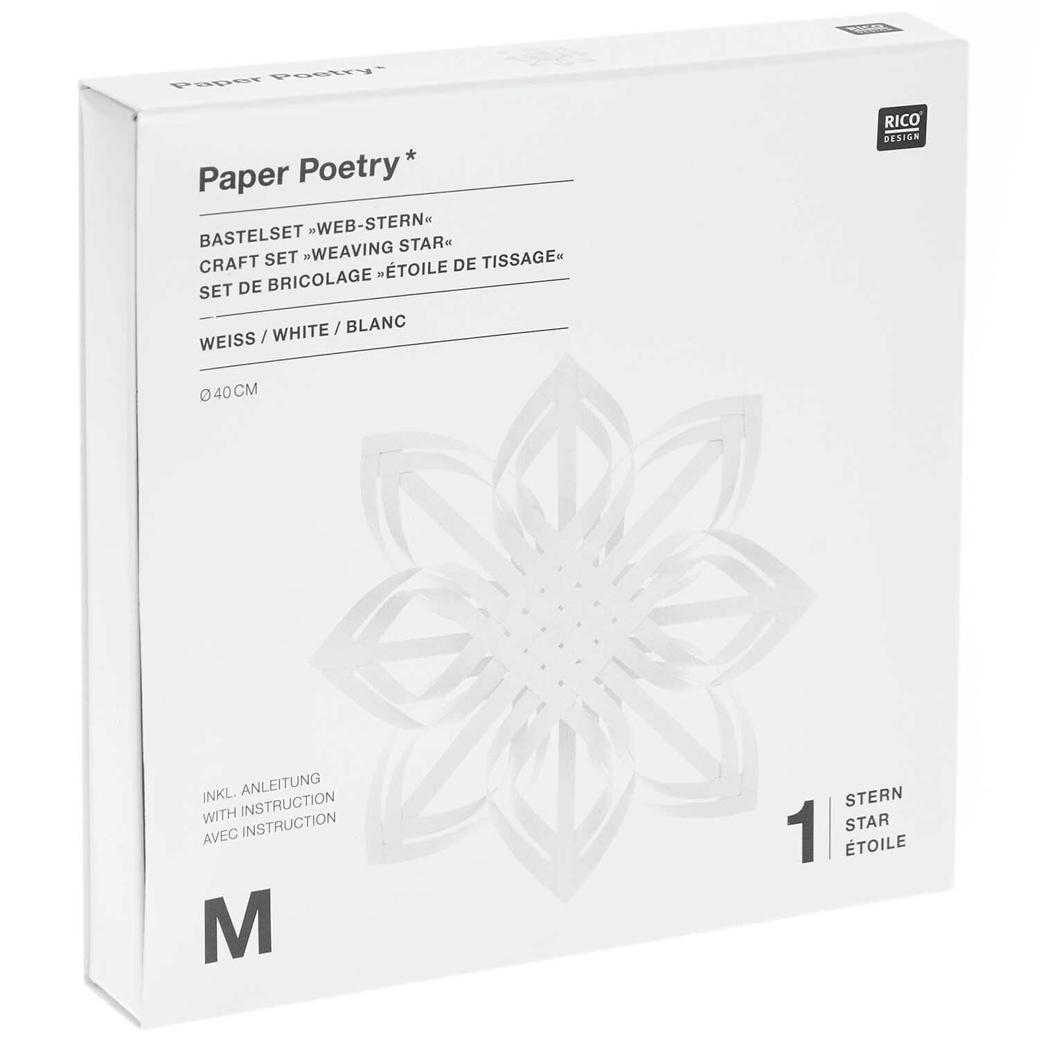Paper Poetry Web-Stern Größe M 270g/m2 Farbe Weiß von Rico Design