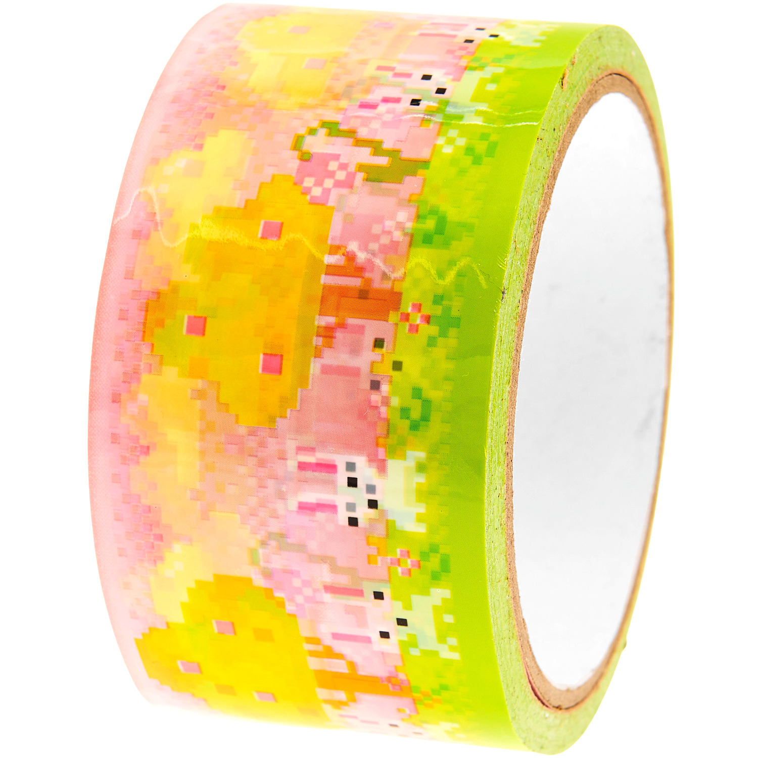 Paper Poetry Paketklebeband mit Pixelmotiv in Rosa und Gelb, 5cm x 32m, von Rico Design.