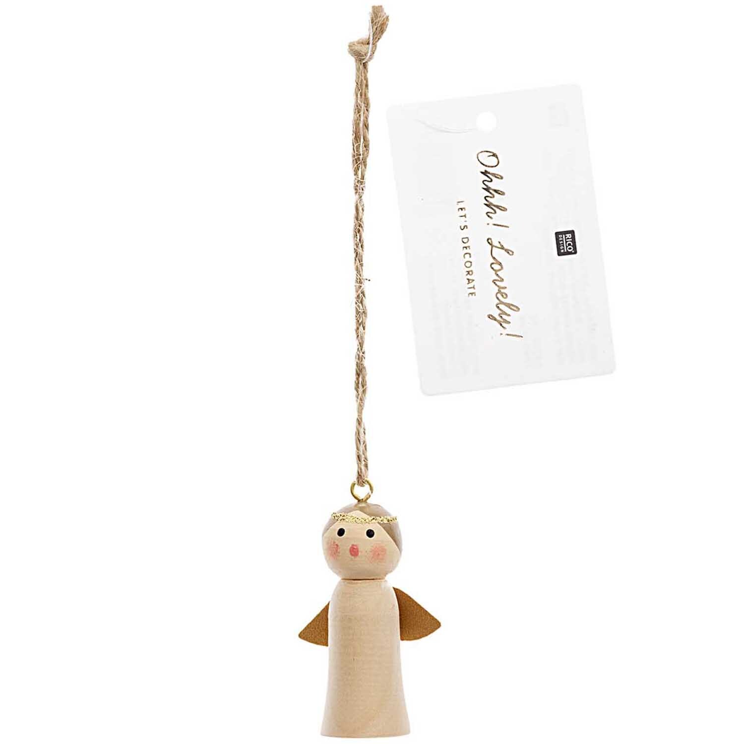 Holzhänger Engel natur 5cm von Rico Design