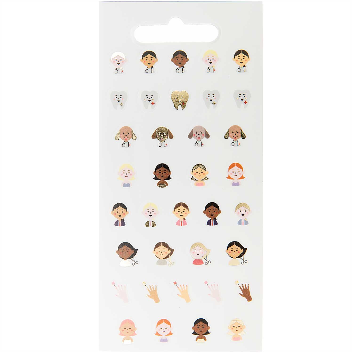 Paper Poetry Stickerbuch Icons 10 Blatt zeigt bunte, diverse Gesichter und Hände von Rico Design.