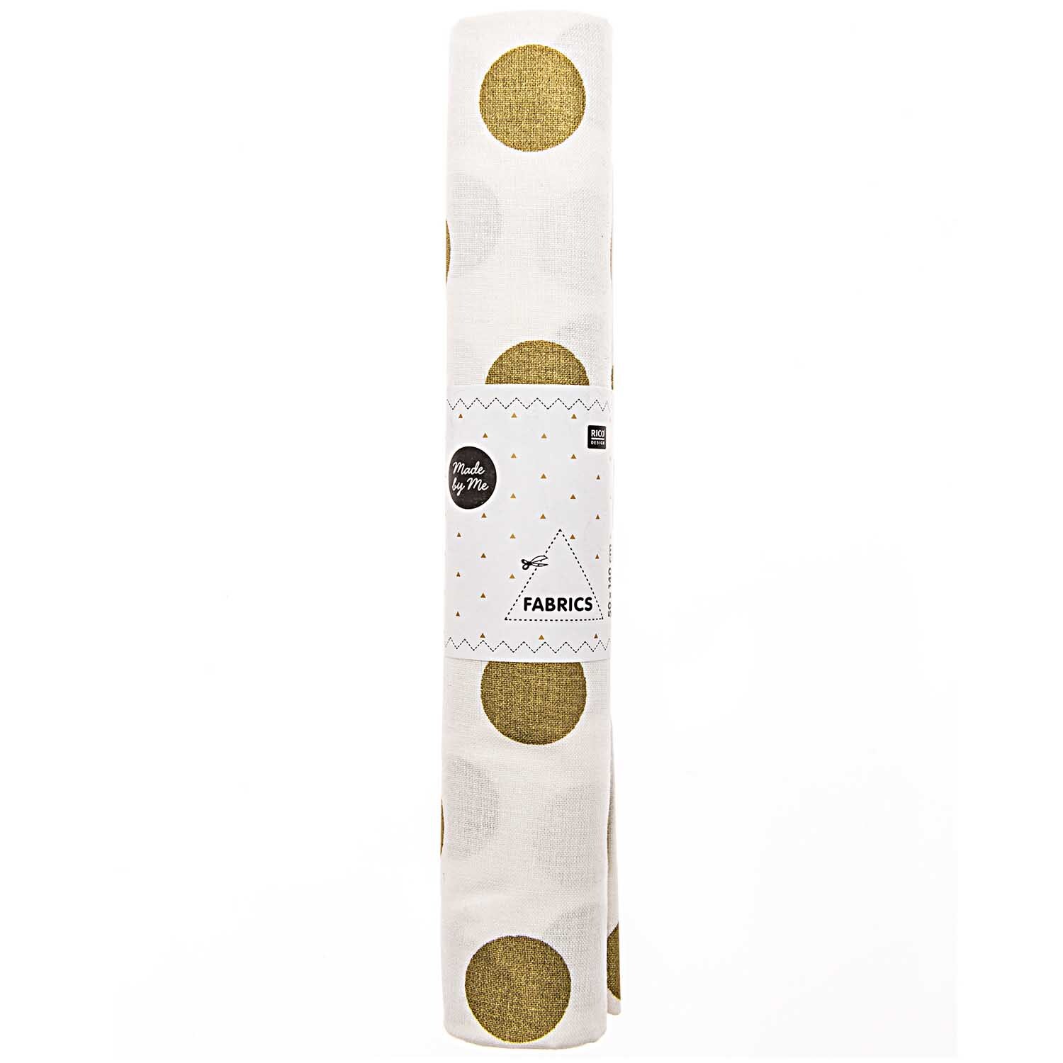 Stoff Punkte weiß-gold 50x140cm von Rico Design