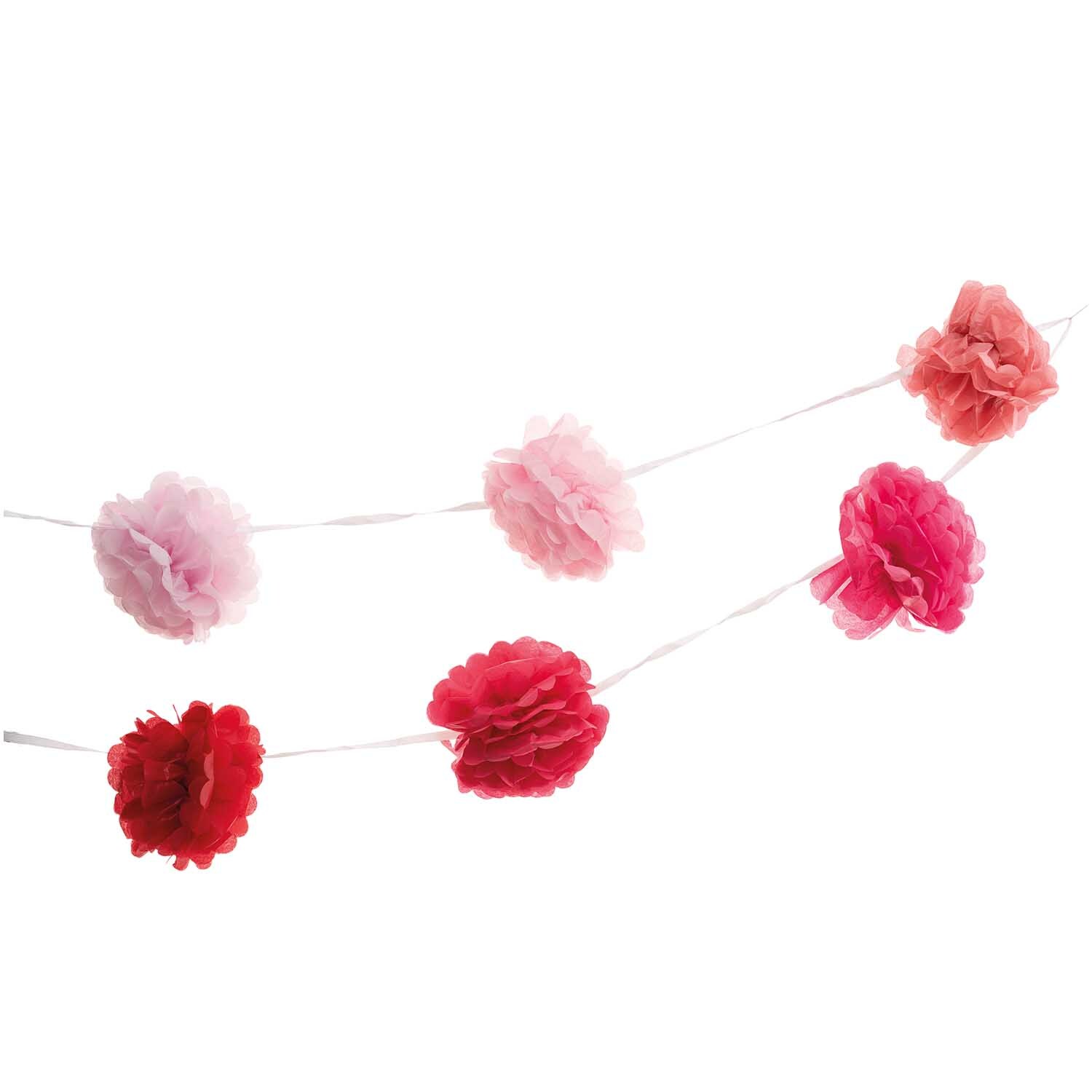 Pompon-Girlande pink 180cm 2 Stück von Rico Design: Fünf pinke Pompons an einer Girlande. Ideal für festliche Dekorationen.