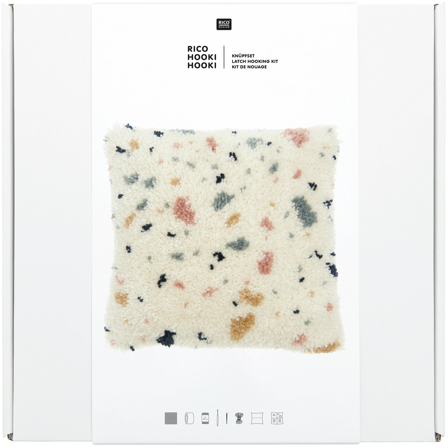 Rico Hooki Hooki Knüpfset Kissen Terrazzo 40x40cm von Rico Design