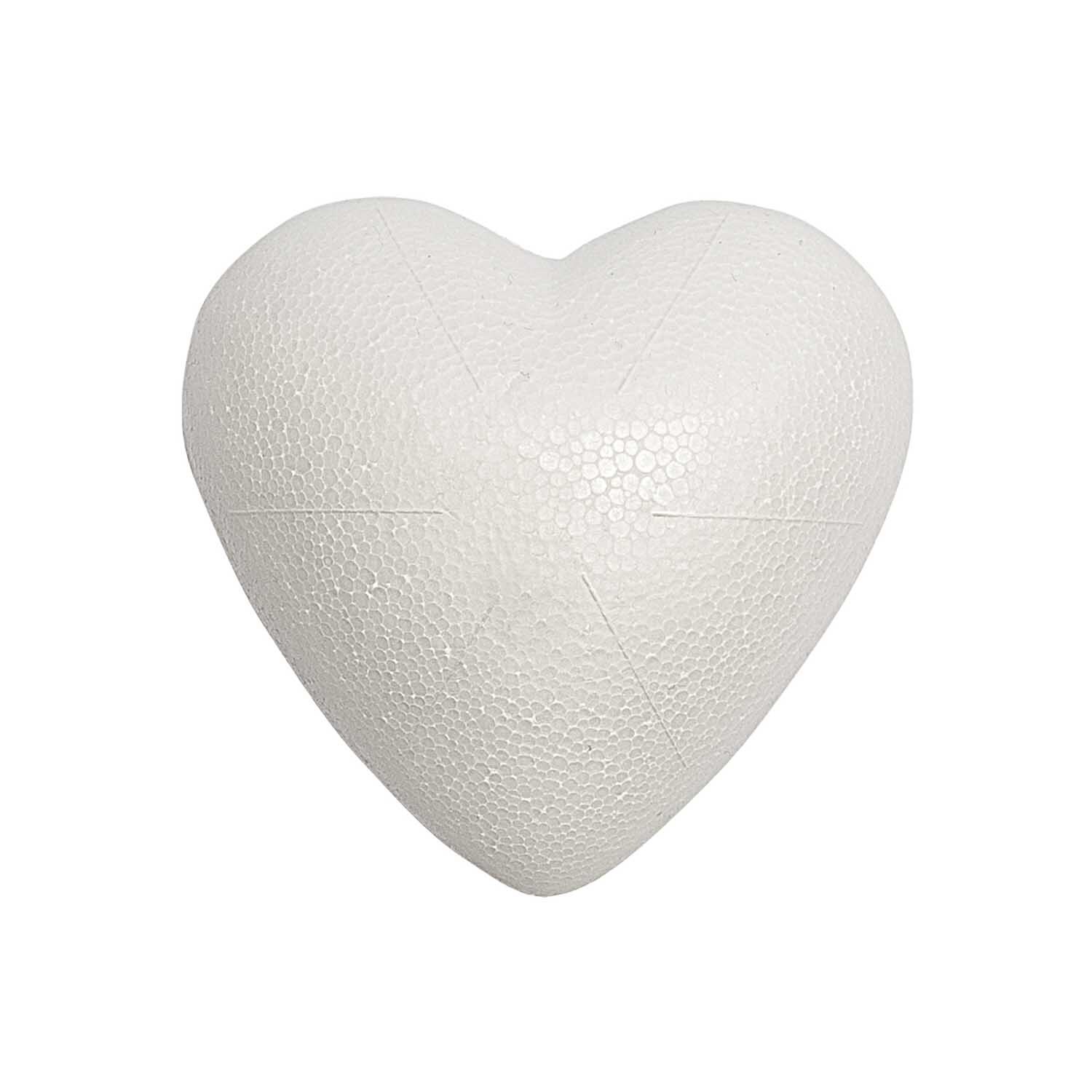 Polystyrol Herz voll 9cm von Rico Design: Ein weißes Herz aus Polystyrol, ideal für kreative Bastelprojekte.