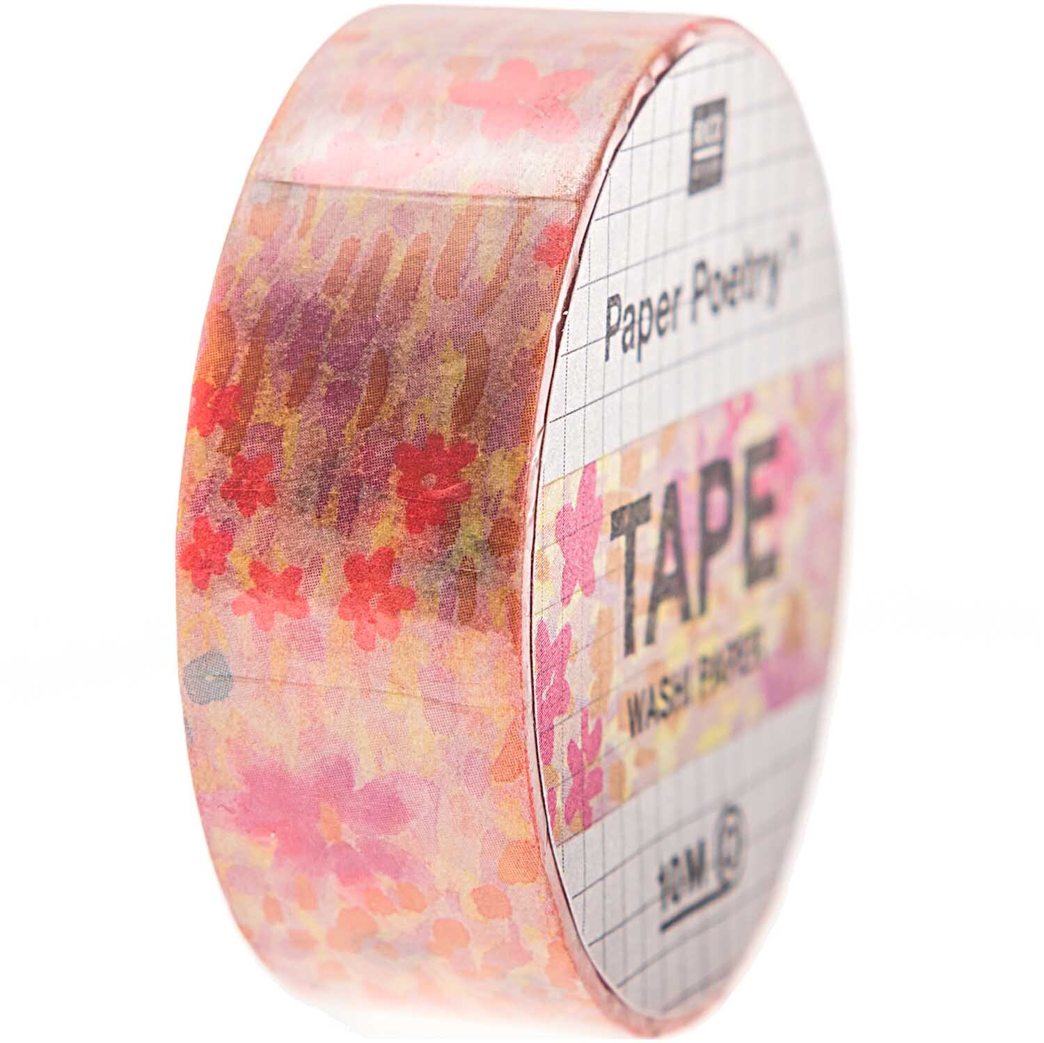 Paper Poetry Tape Crafted Nature Blumenwiese rosa 1,5cm 10m von Rico Design