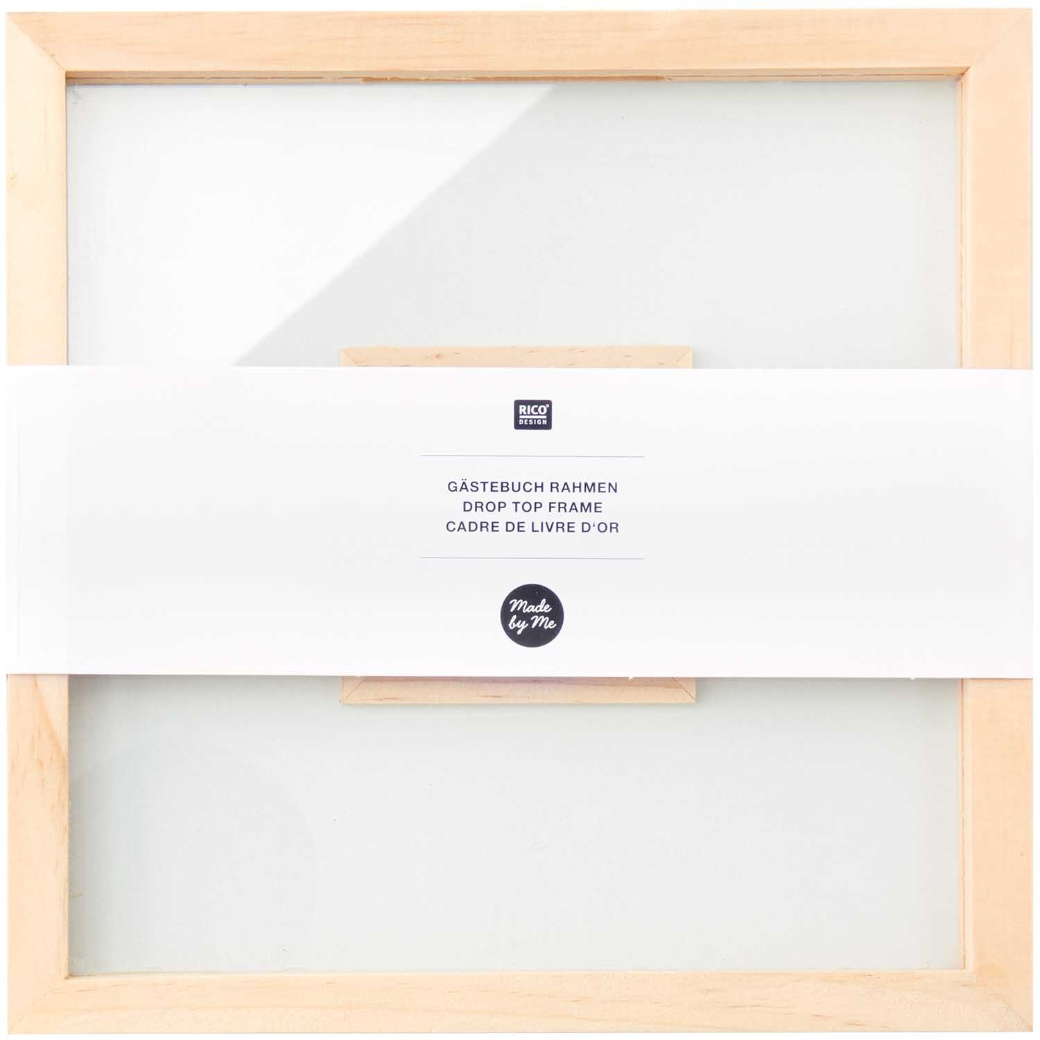 Gästebuch Rahmen von Rico Design in Naturholzoptik, 20x20cm, ideal für persönliche Botschaften.