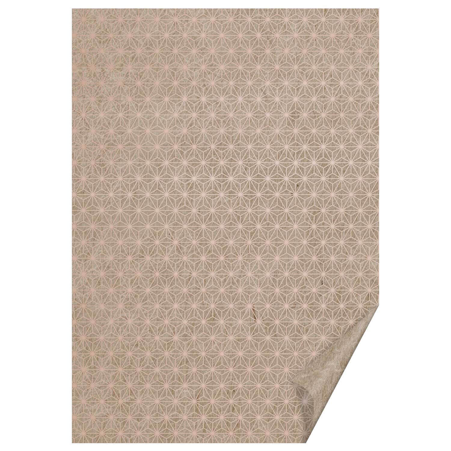 Naturkarton mit Sternlinienmuster in Roségold von HEYDA, 50x70cm, 220g/m², elegant und vielseitig.