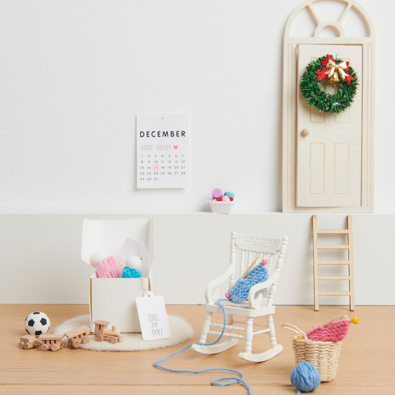 Miniatur Kranz mit Schleife 6,5cm von Rico Design