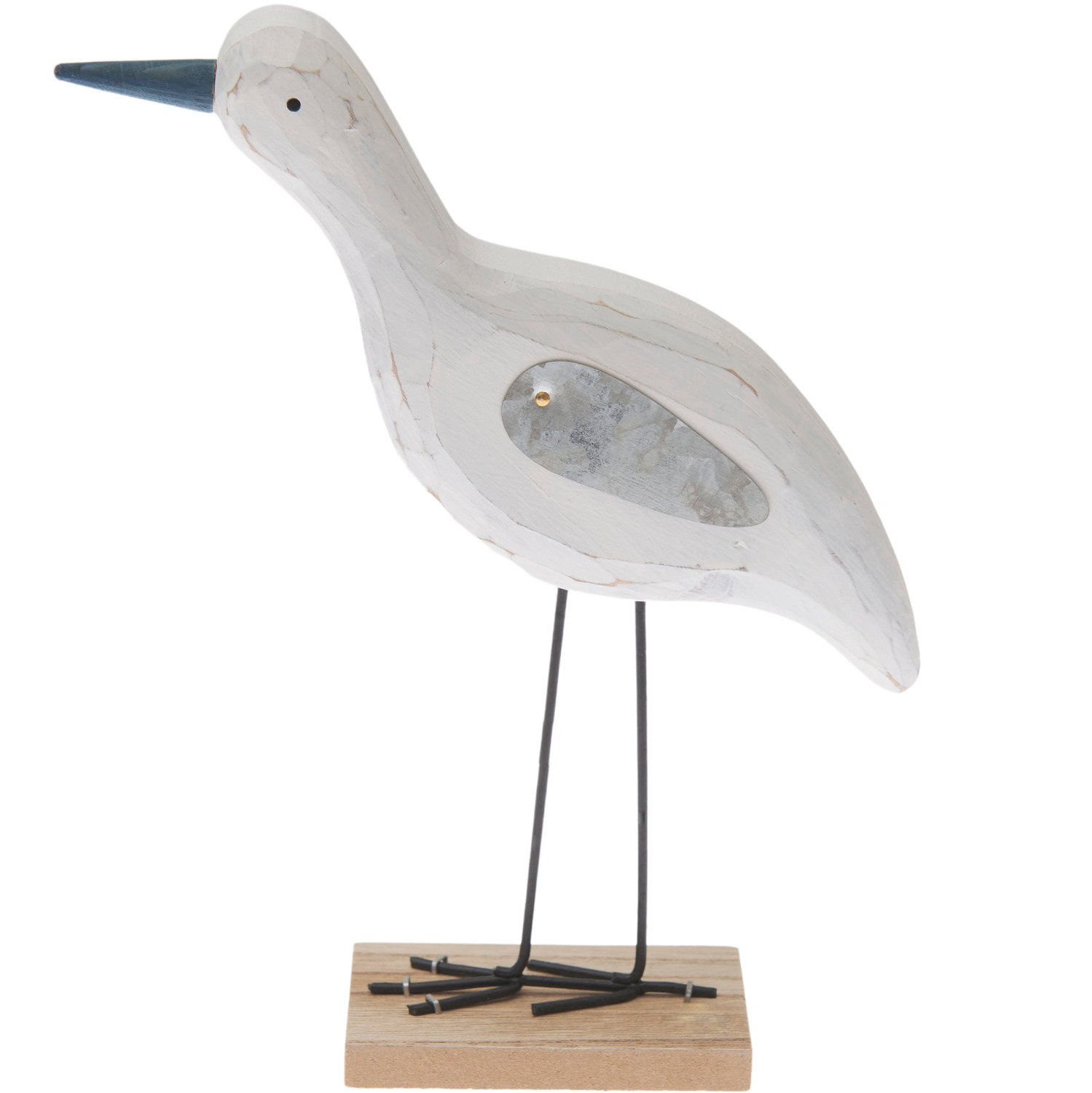Holzaufsteller Möwe aus hellem Holz, 20x12x5cm, auf rechteckigem Sockel, von Rico Design.