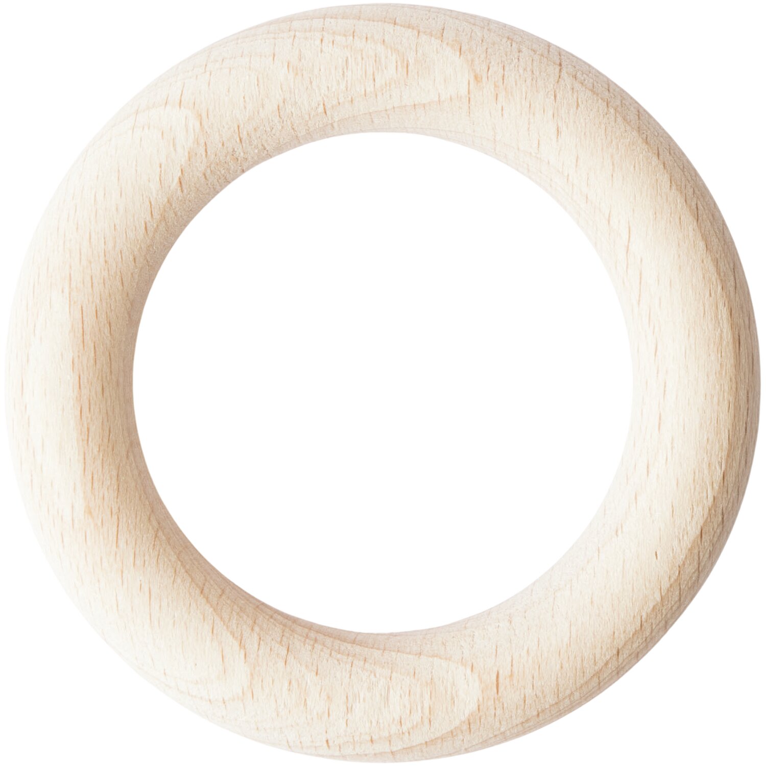 Holzring für Rassel Natur: Ein beiger Holzring von Rico Design, ideal für Babyspielzeug, 7 cm Durchmesser.