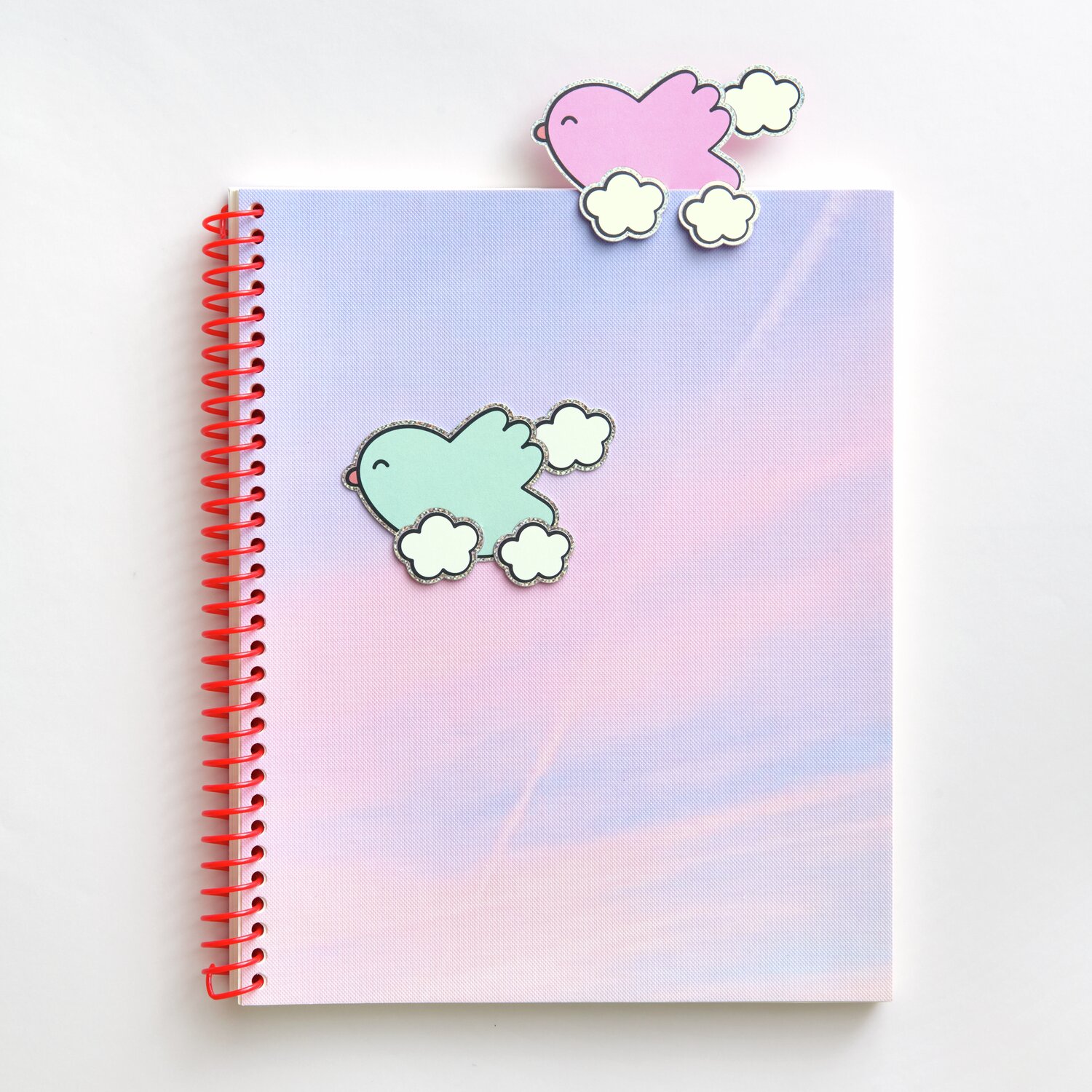 Paper Poetry Clip-Ons Chingu Sky: Pastellfarbene Notizbuch-Clips in Vogel-Design, 14-teilig.