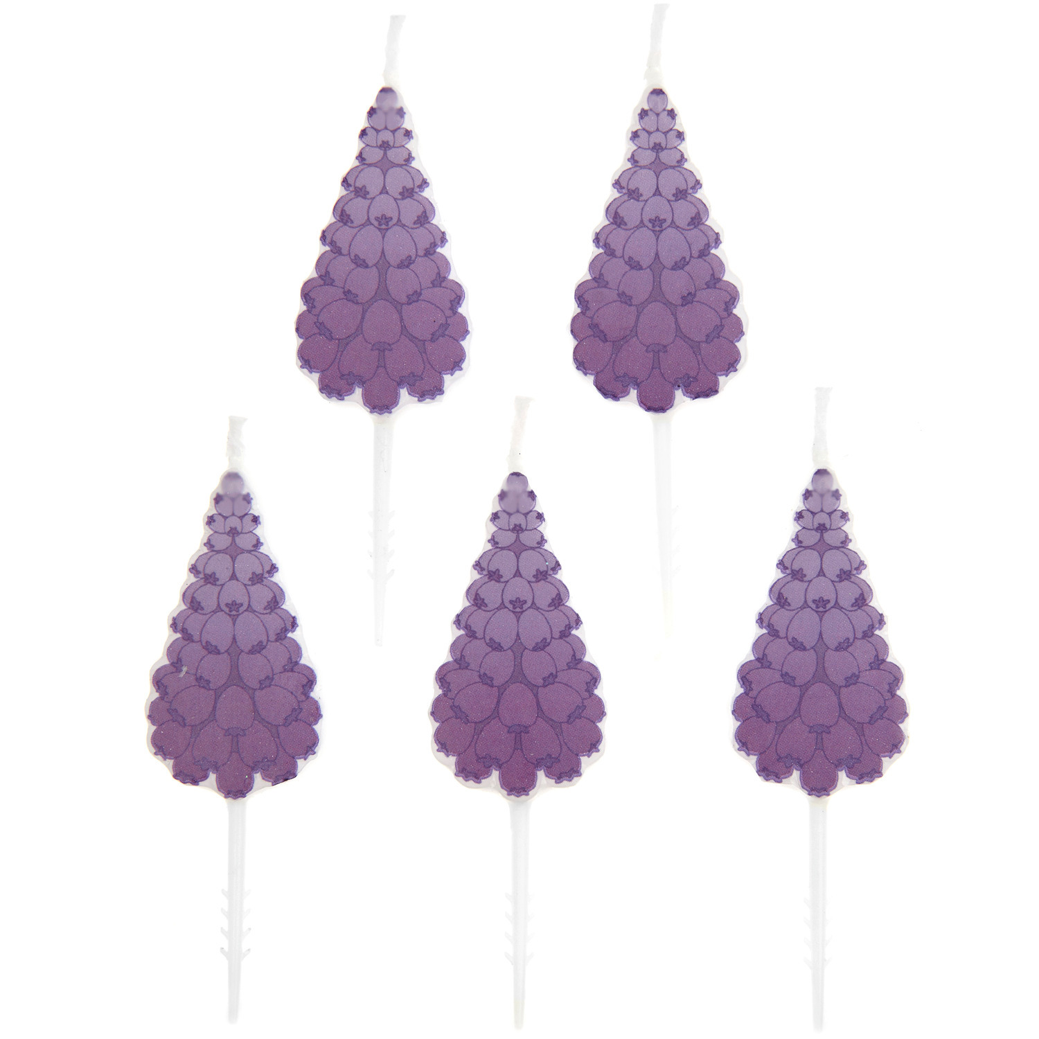 Kerzen Fingerhut von Rico Design: Fünf lilafarbene Kerzen in Fingerhut-Form, ideal für kreative Dekorationen.