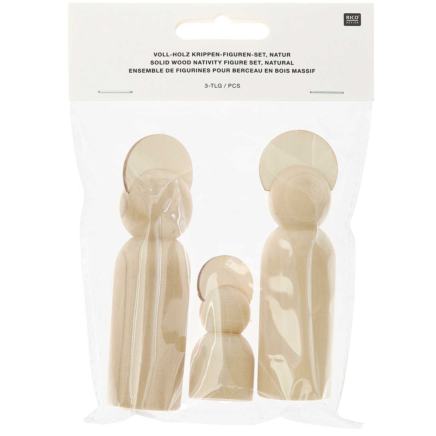 Voll-Holz-Krippen-Figuren 3-teilig von Rico Design